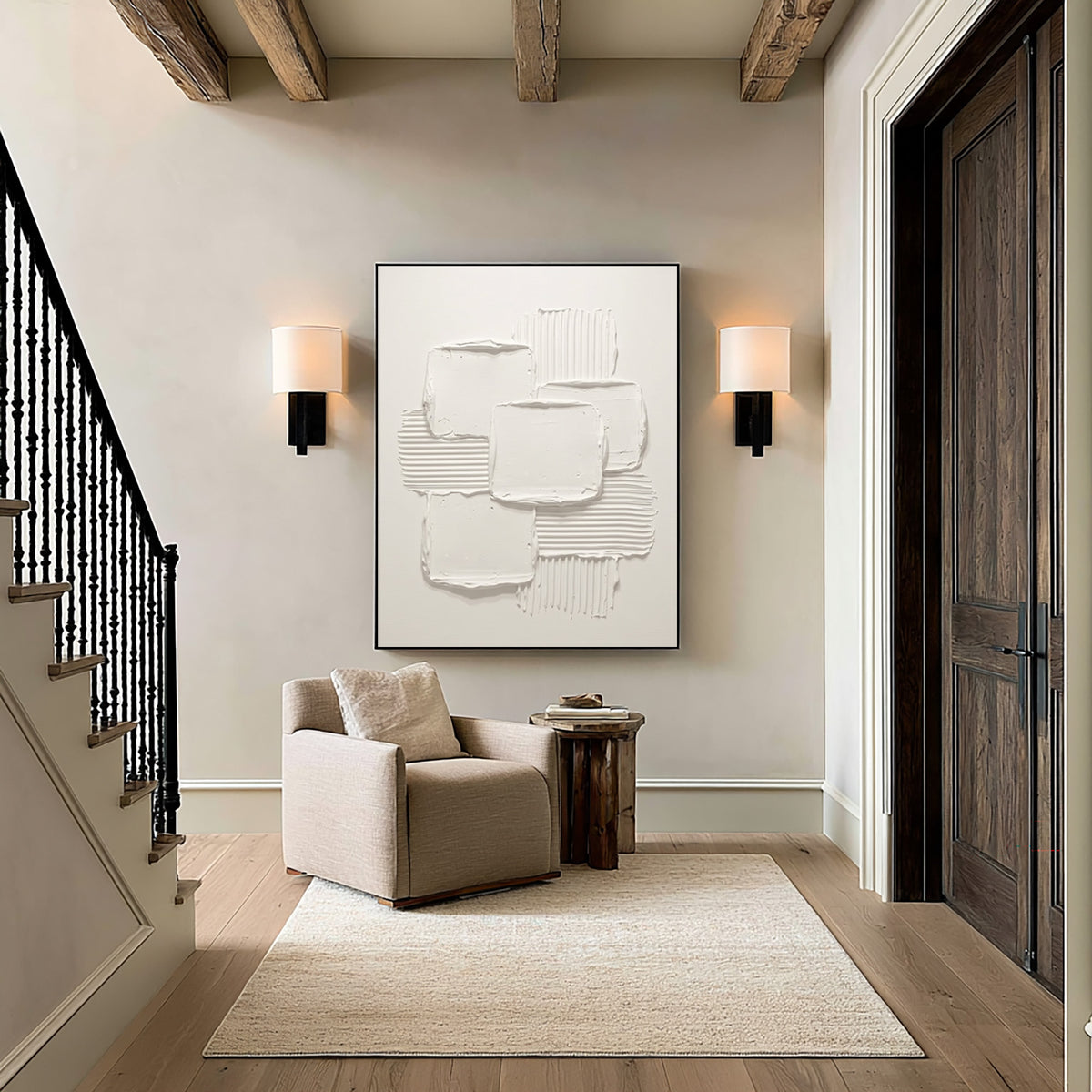 Composition Of Form And Space Large Abstract Wall Art Textured Contemporary Artwork Modern Interior Design Decor