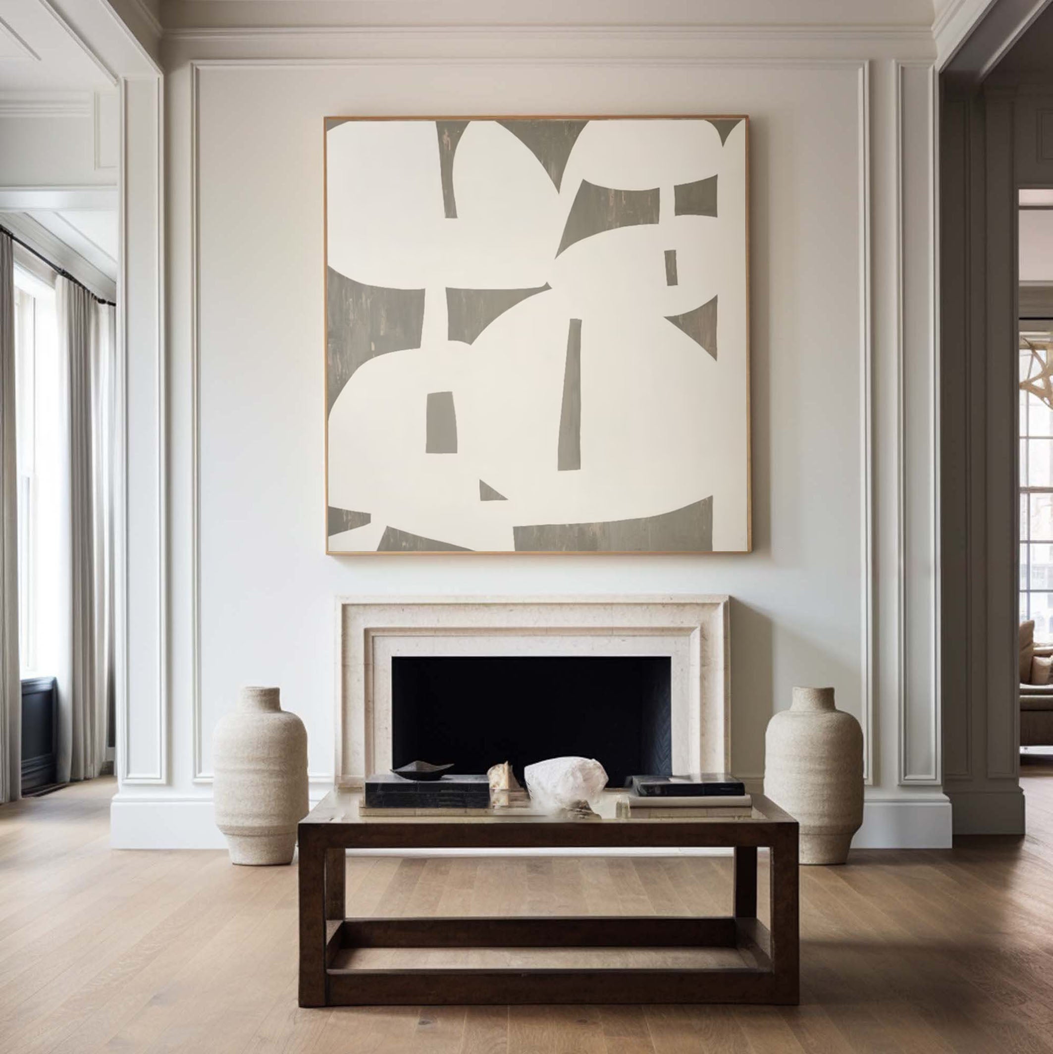 Abstract Wall Art Painting in Neutral Tones #AP 073