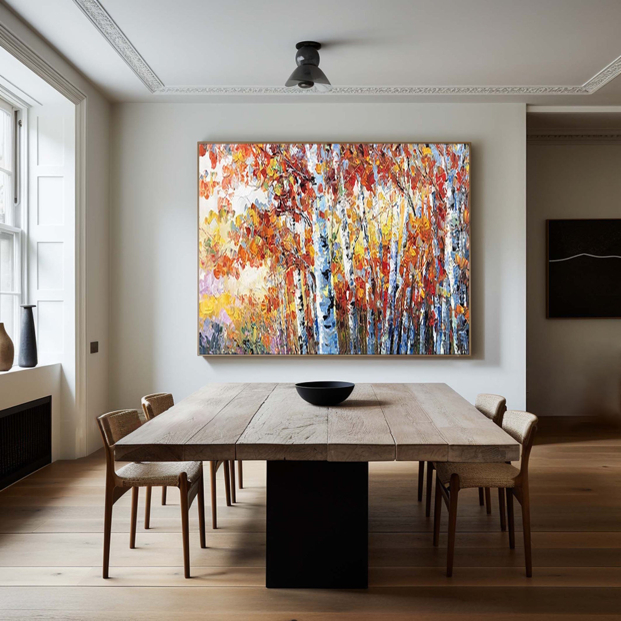 Autumn Whisper Large Colorful Forest Landscape Art #FT 042