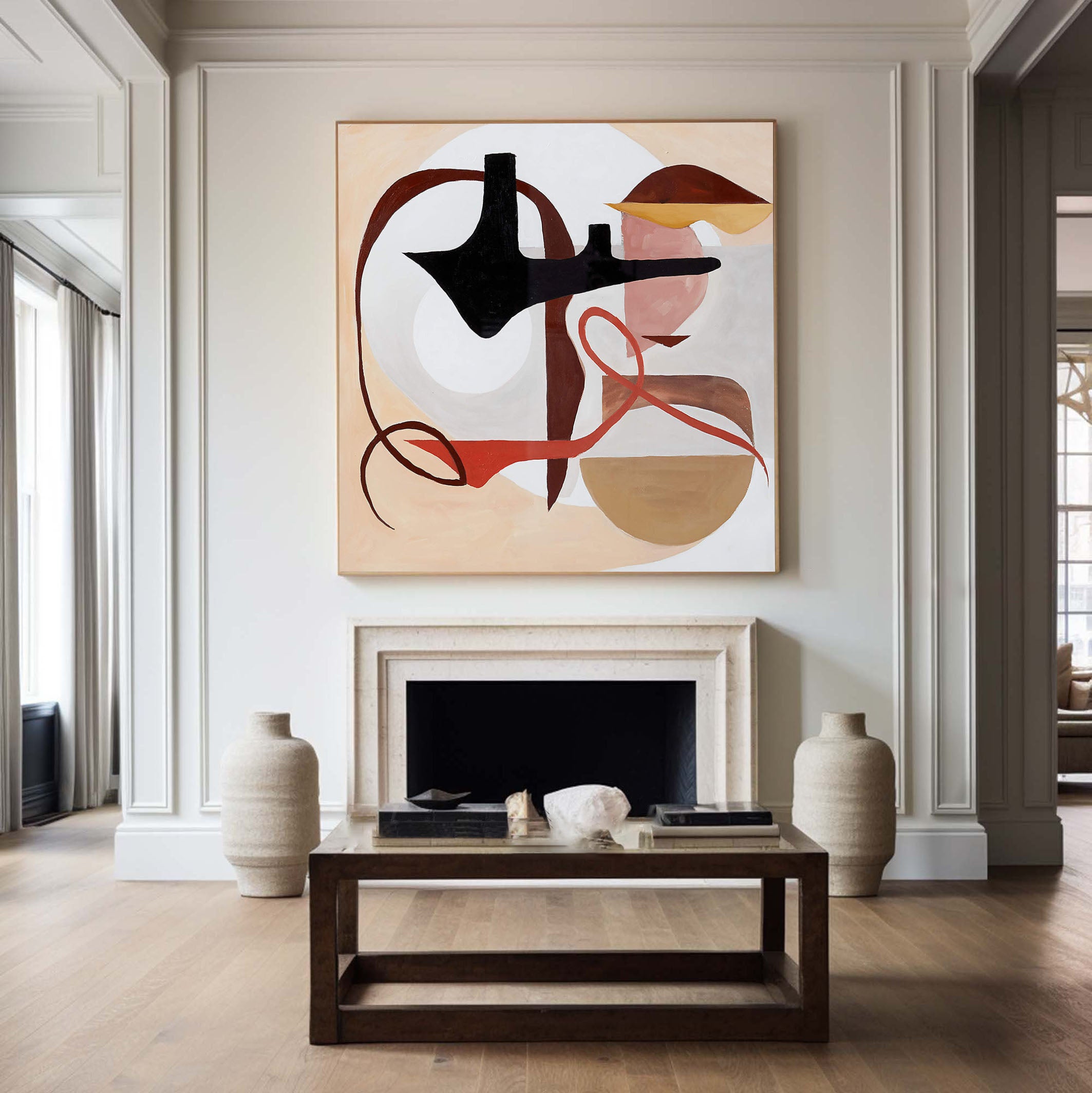 Abstract Shapes Canvas Art for Modern Home Office #MMA 192
