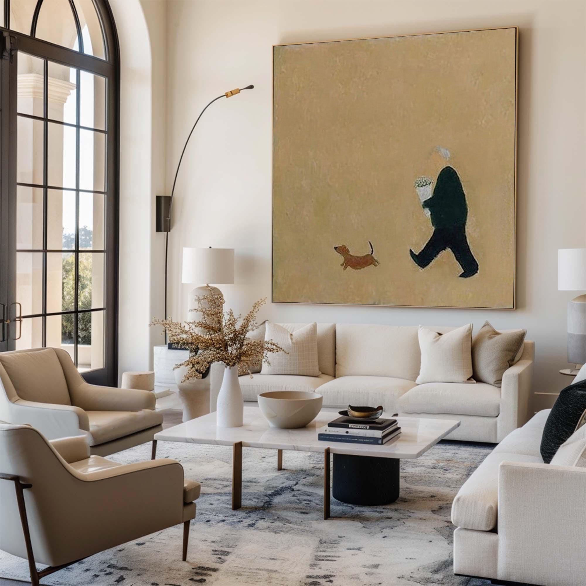 Dog Walk Large Figure Canvas | KeiraArt #CZ 022