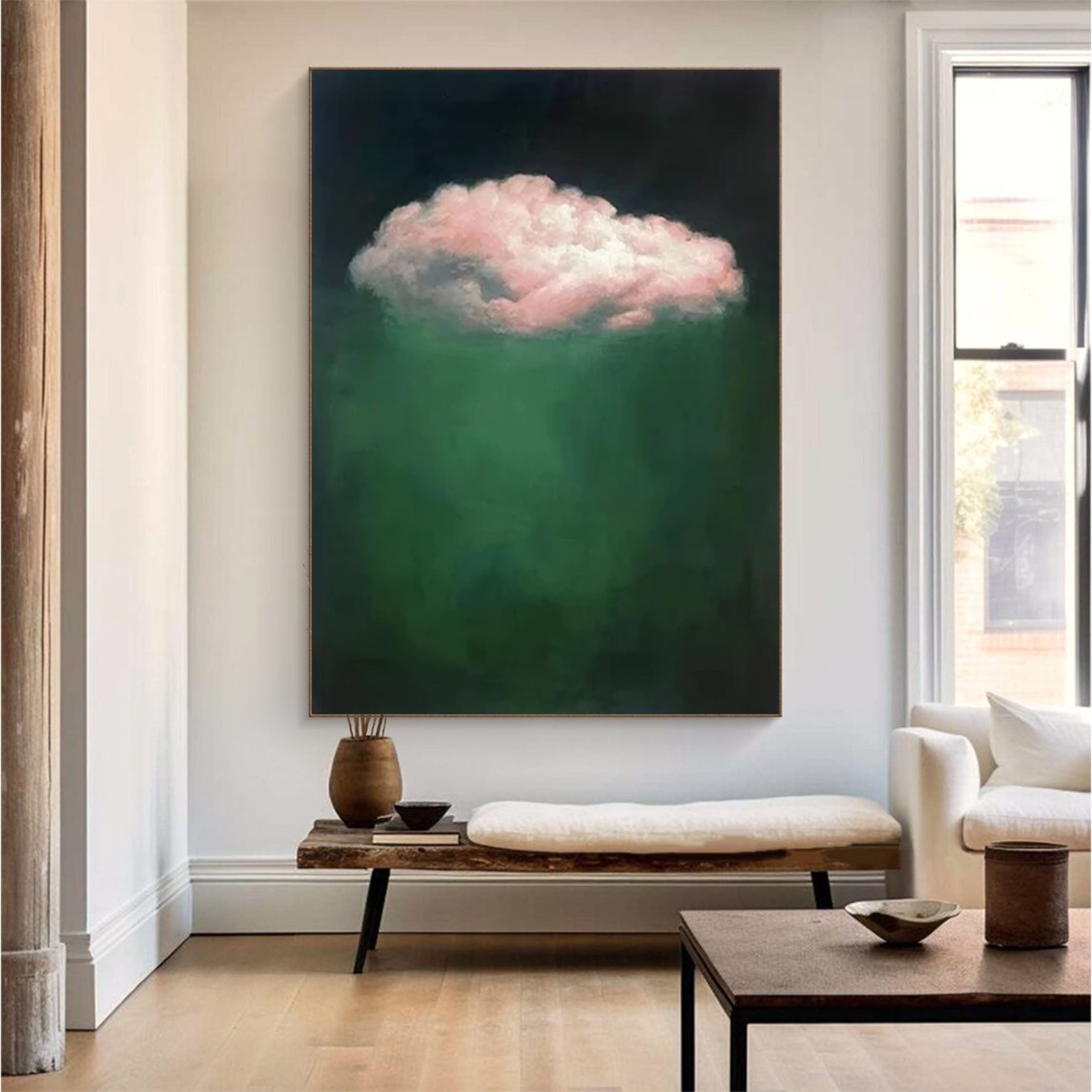 Celestial Serenity Large Abstract Cloud Painting #OS 071