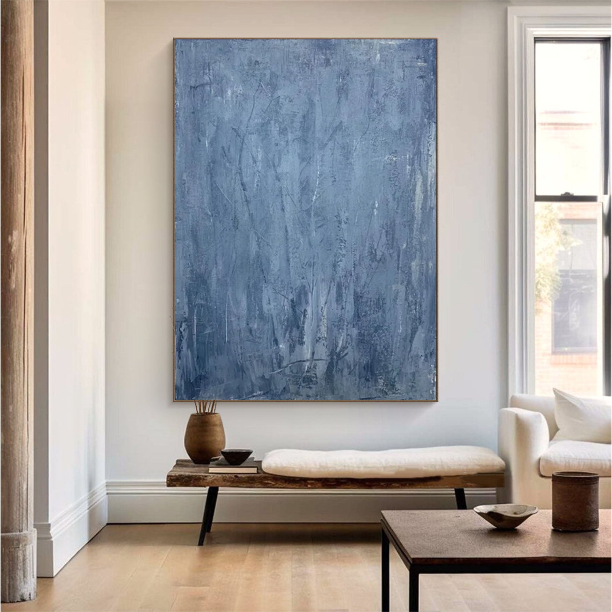 Handcrafted Neutral Abstract Painting Minimalist Decor #MMA 179