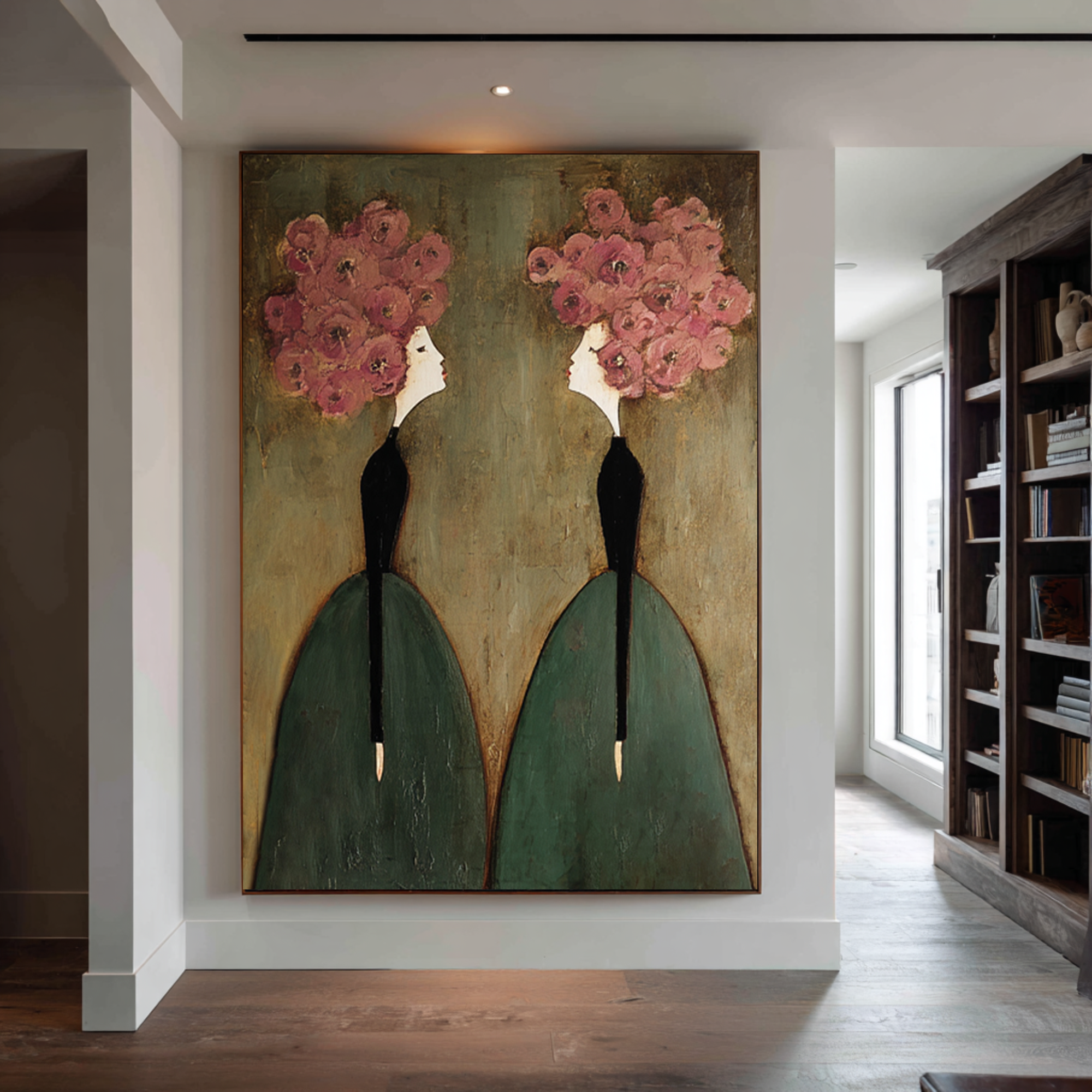 Figurative Oil Painting with Floral Expression #CZ 051