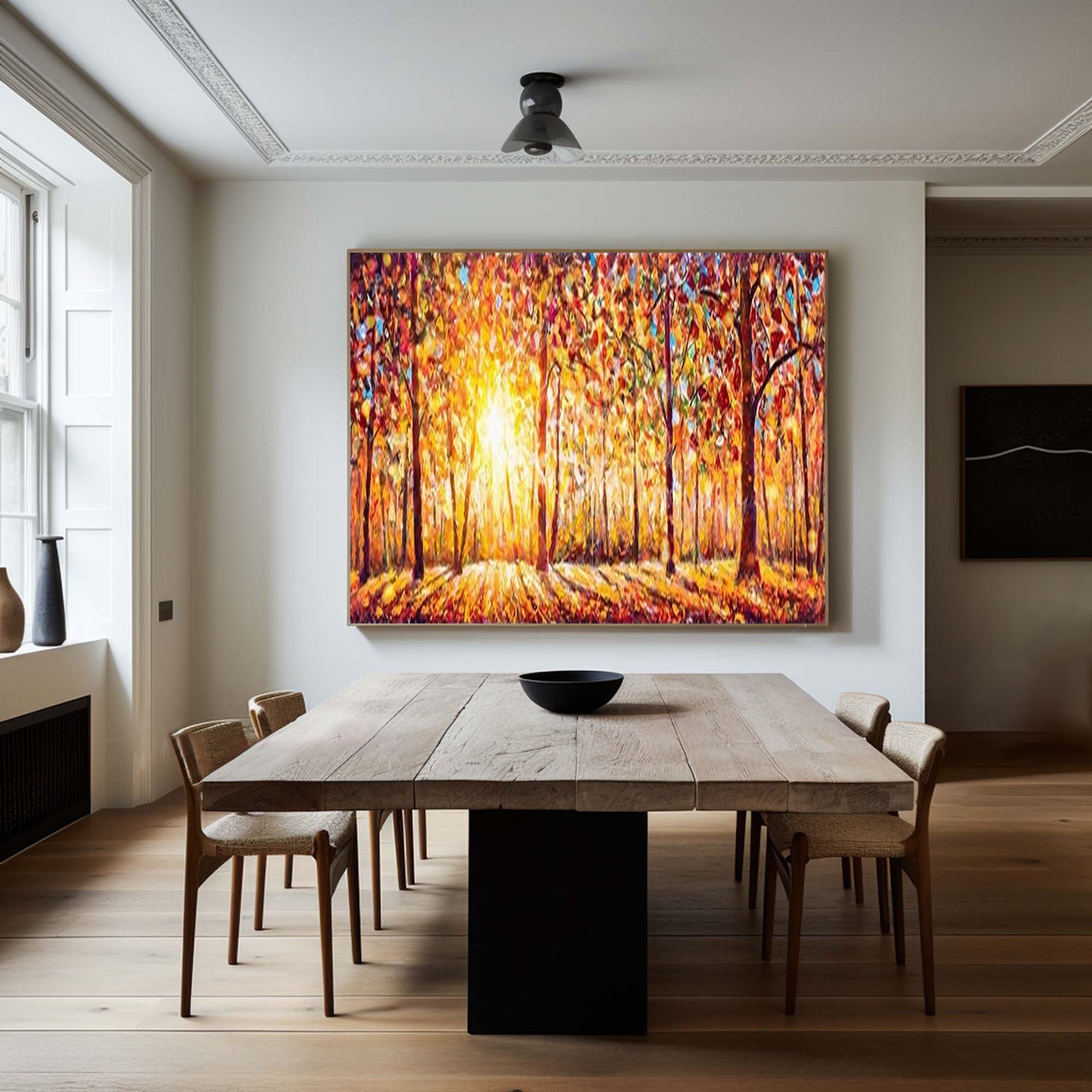 Autumn Whisper Large Colorful Forest Landscape Art #FT 041