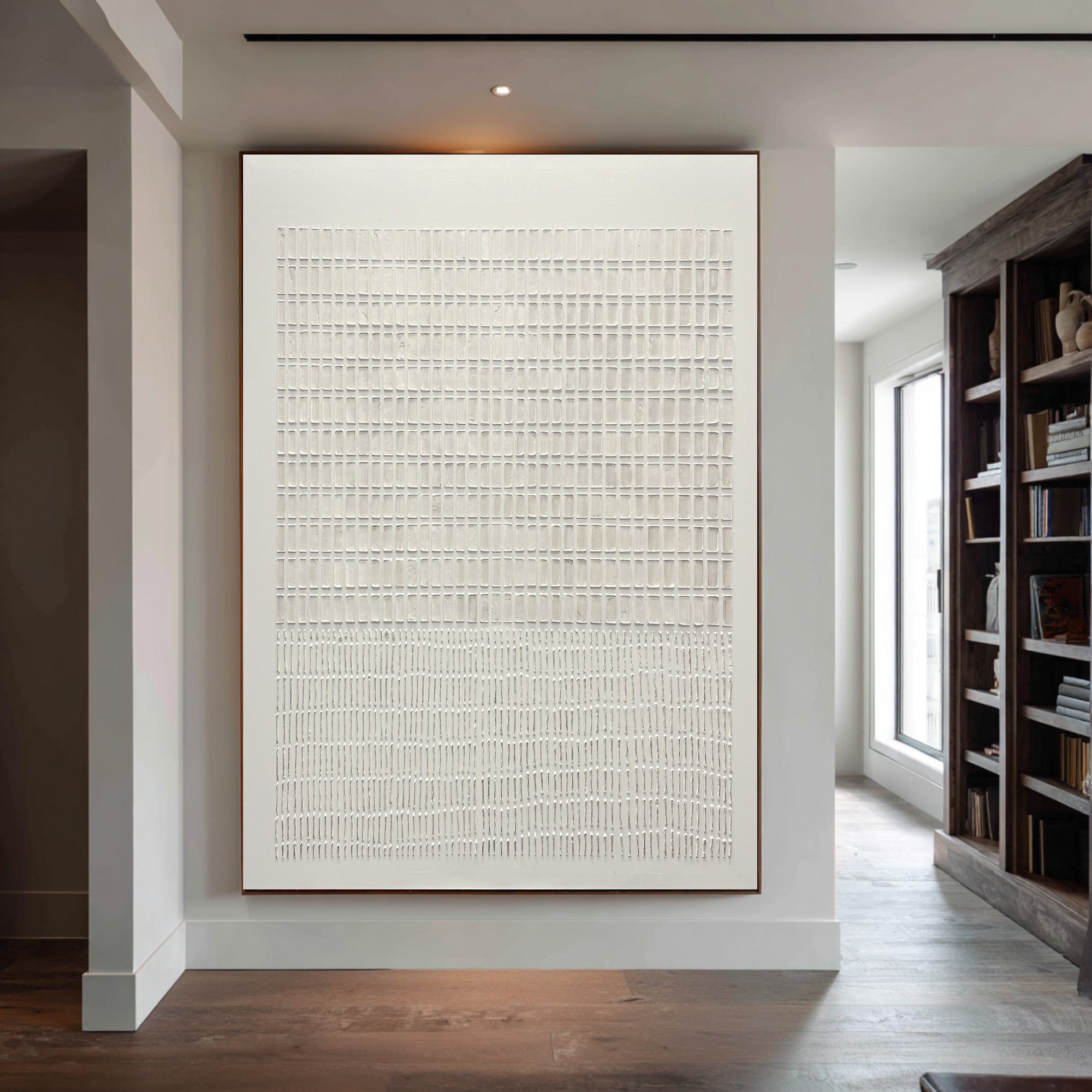 White Textured Minimal Oil Painting #CZ 048