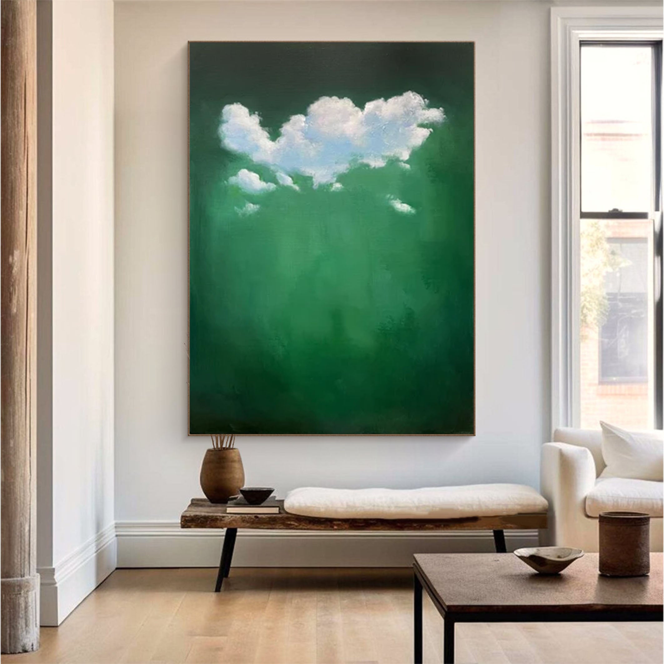 Celestial Serenity Large Abstract Cloud Painting #OS 066