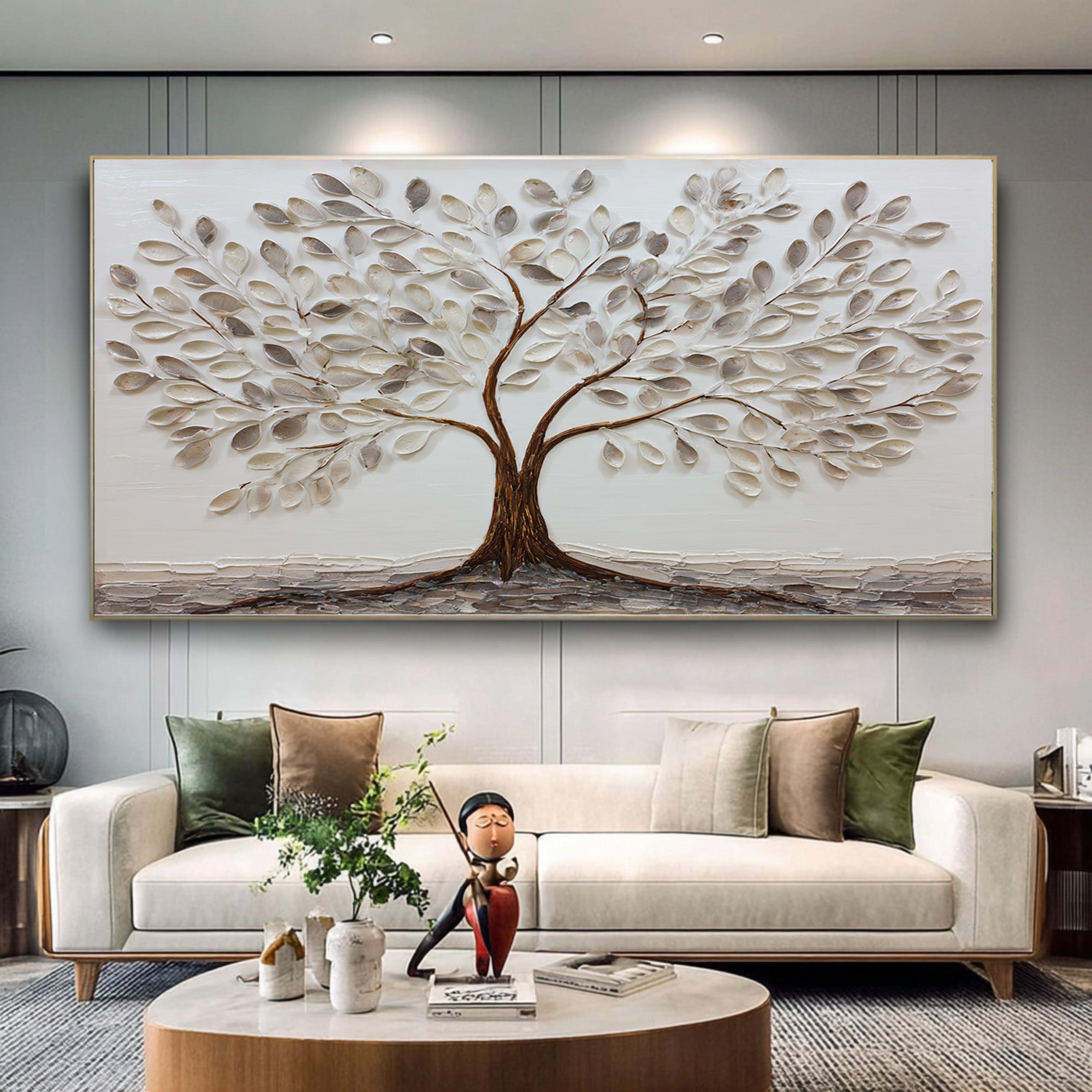 Wabi Sabi Tree Oil Painting for Living Room #CZ 027