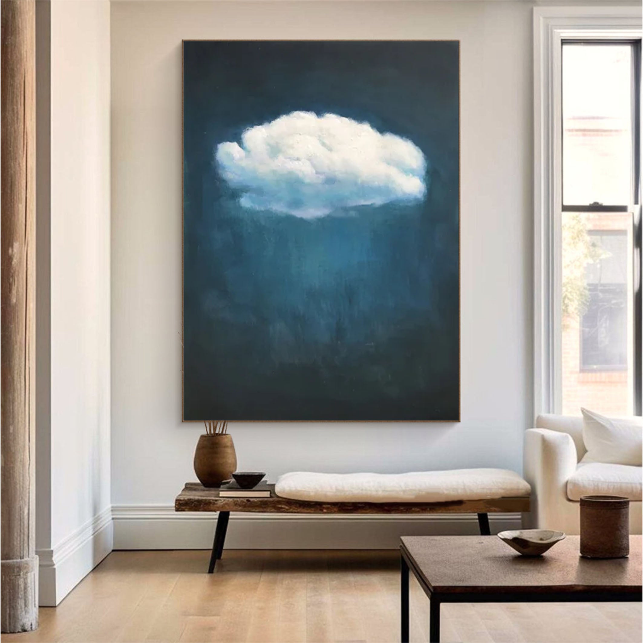 Celestial Serenity Large Abstract Cloud Painting #OS 070