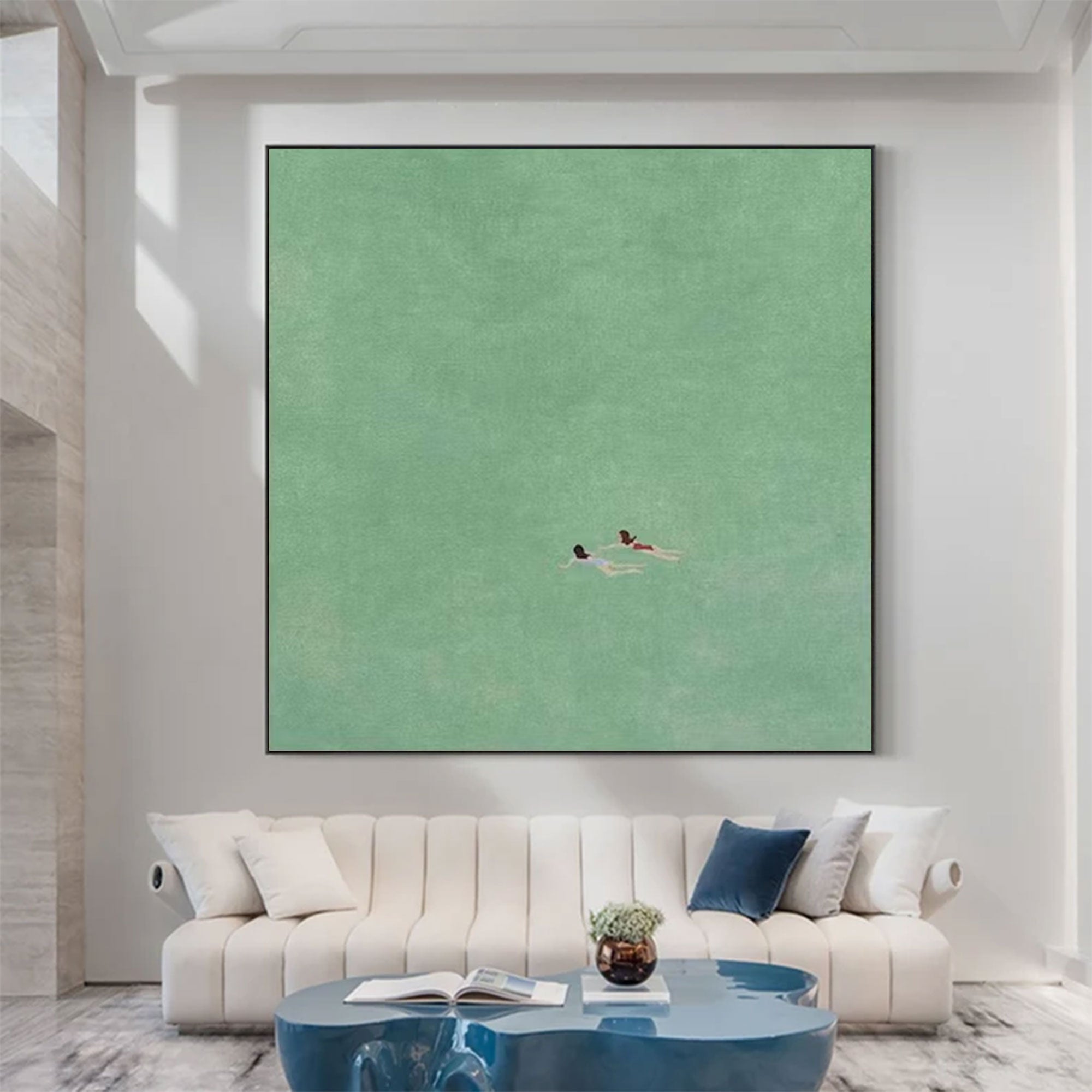 Large Minimalist Swimmers Art | KeiraArt #AG 163