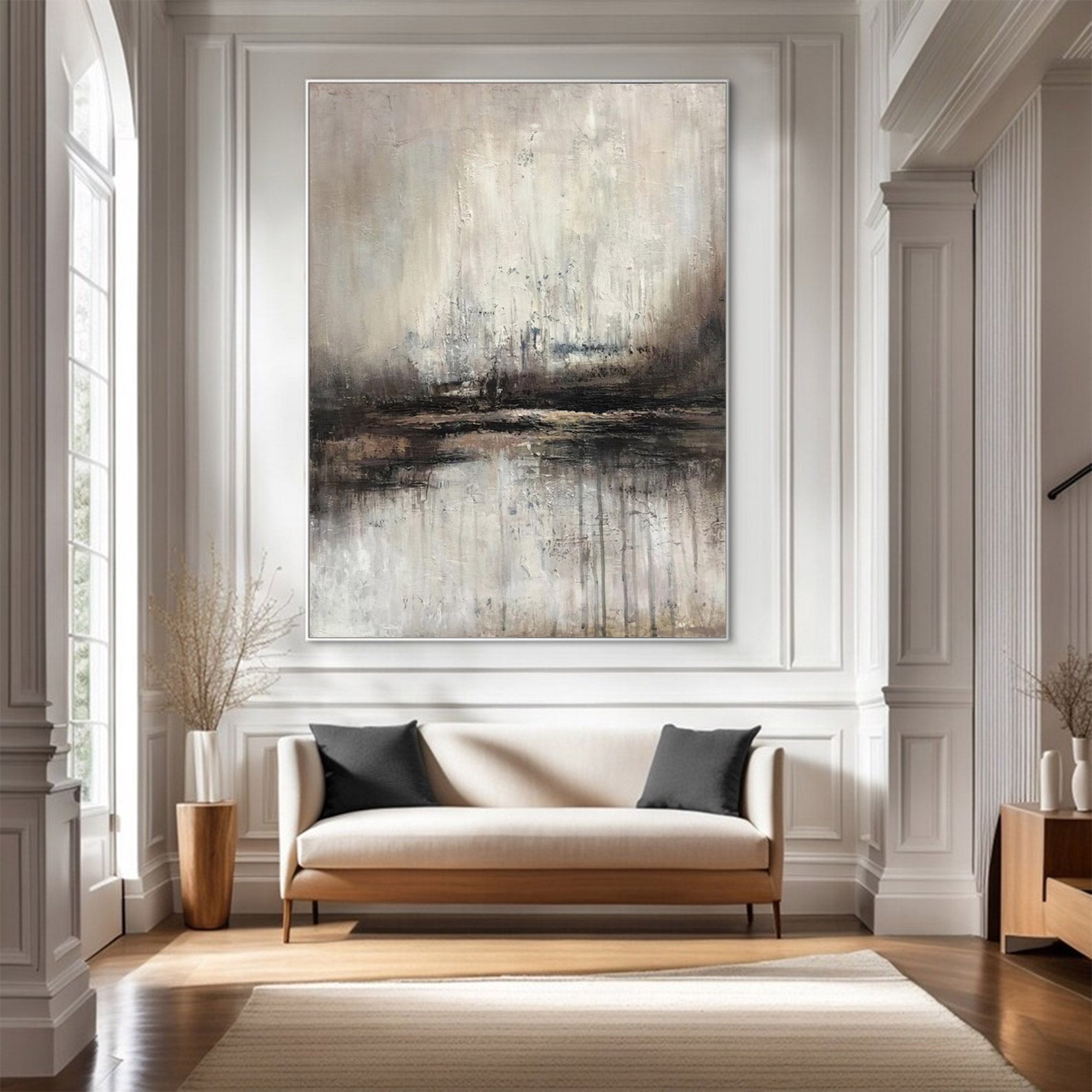 Large Neutral Abstract Painting | KeiraArt #AG 136