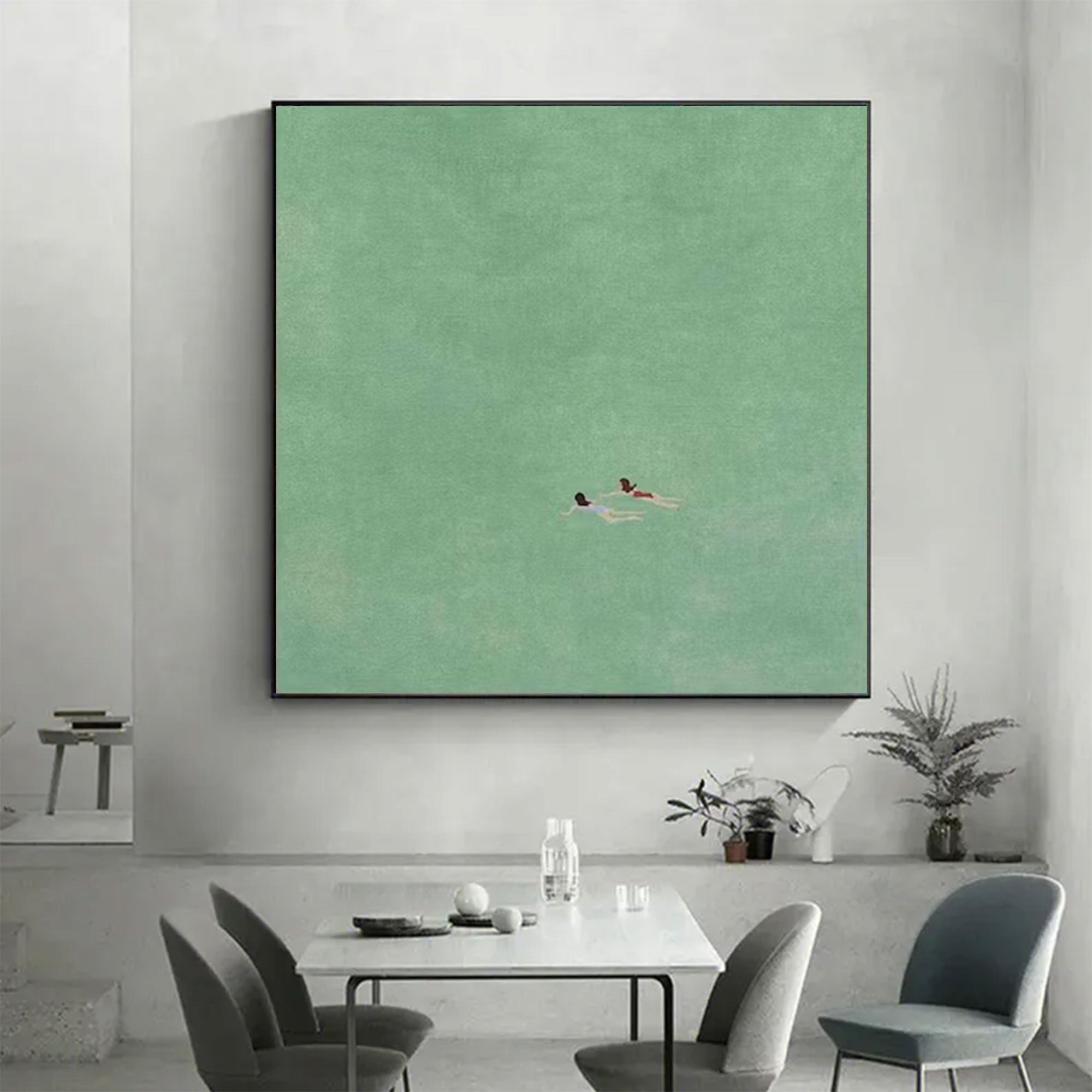 Large Minimalist Swimmers Art | KeiraArt #AG 163