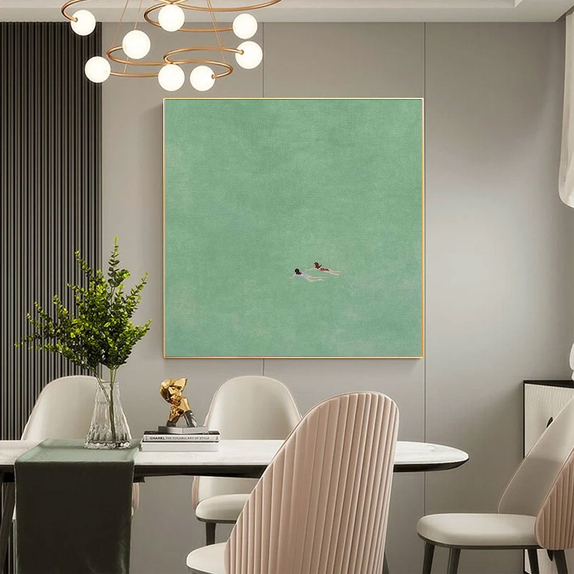 Large Minimalist Swimmers Art | KeiraArt #AG 163