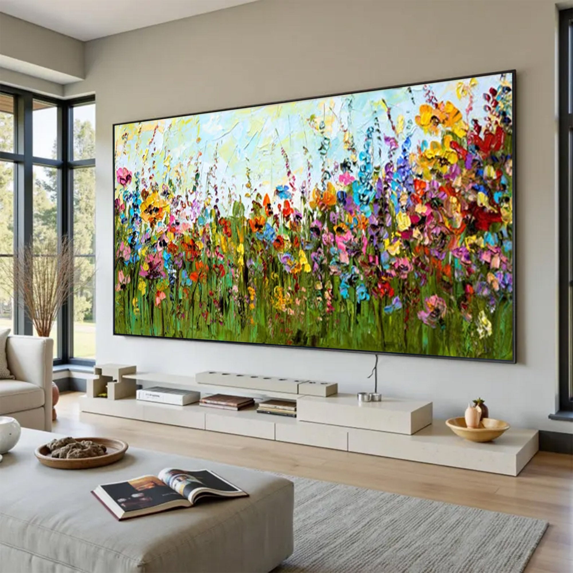 Large Wildflower Field Painting | KeirarArt #AG 155