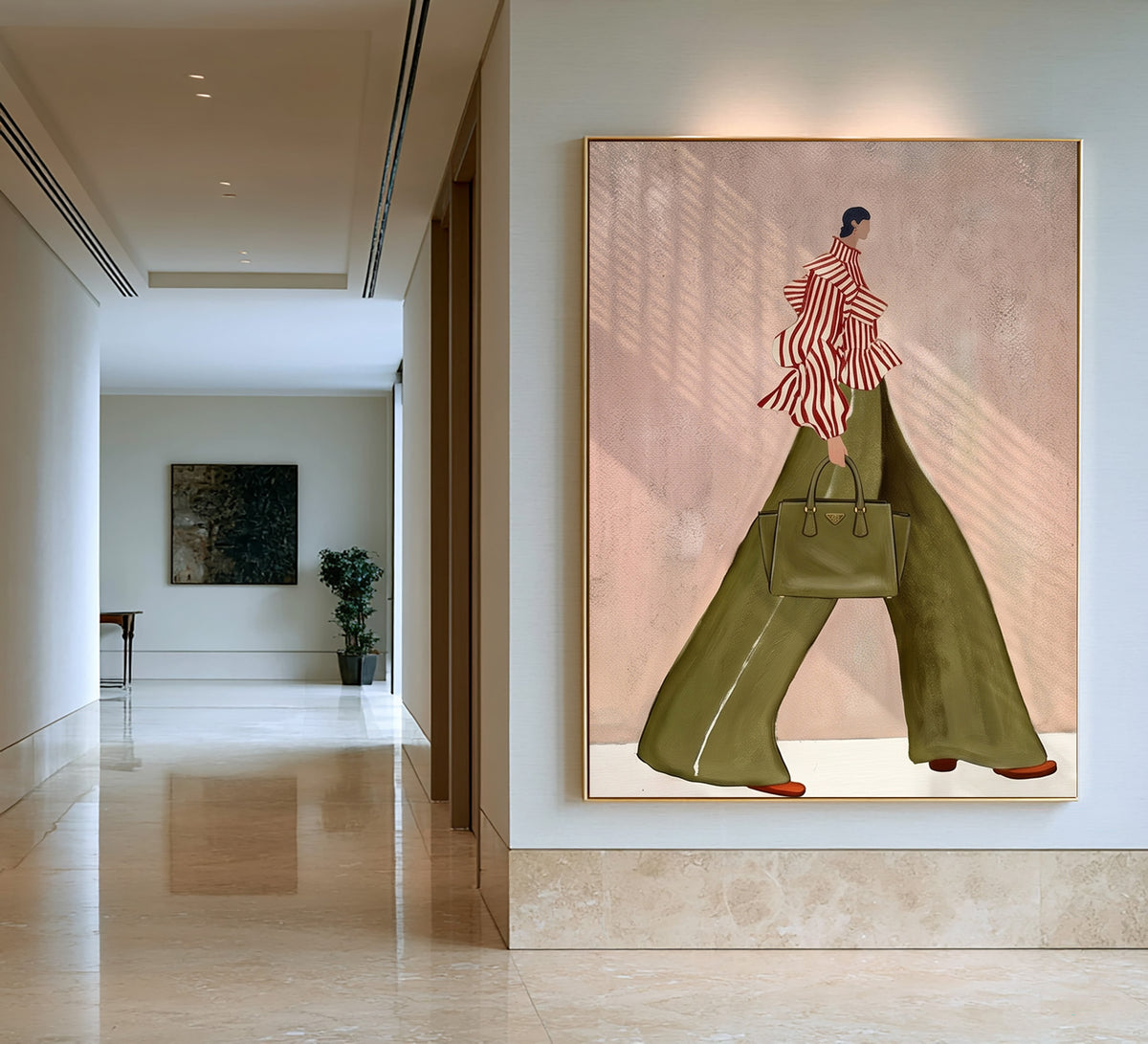 Chic Fashion Illustration Stylish Woman Wall Art