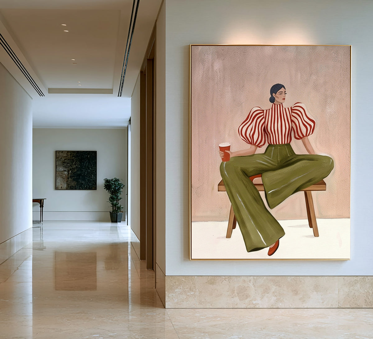 Contemporary Figurative Painting, Modern Female Portrait, Textured Wall Art