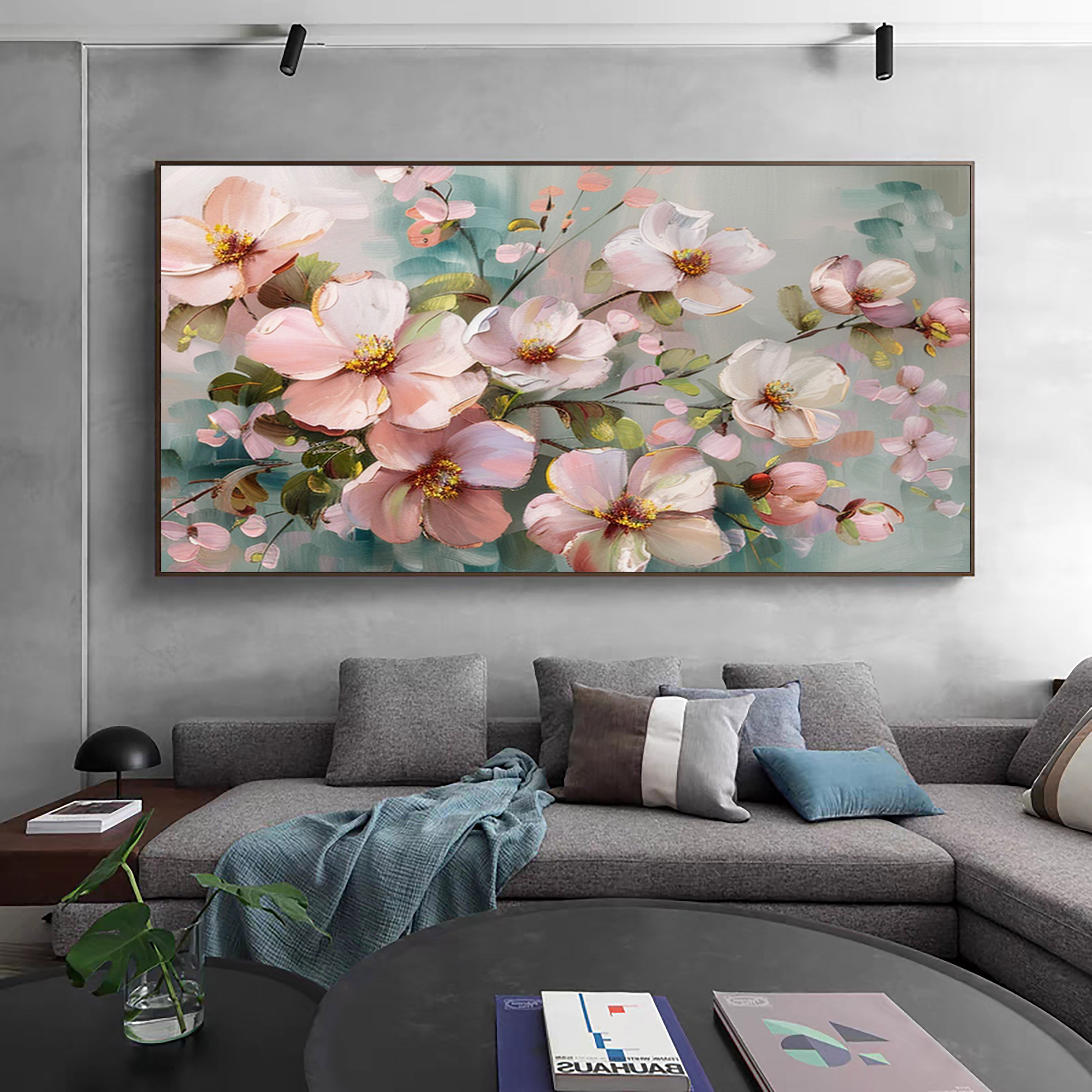 Summer Flowers Abstract Painting Bright Wall Decor #FT 011