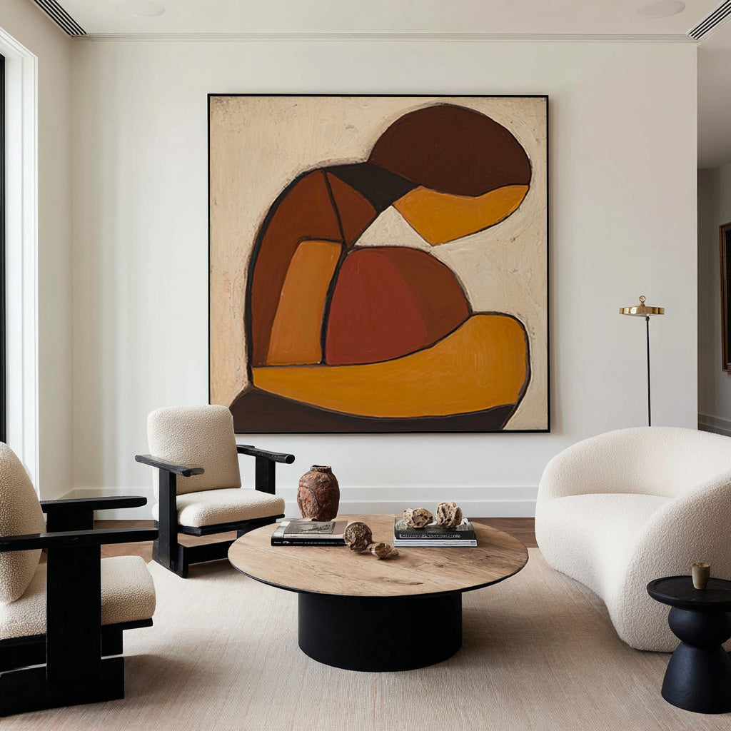 Modern Figurative Oil Painting in Earth Colors #CZ 031