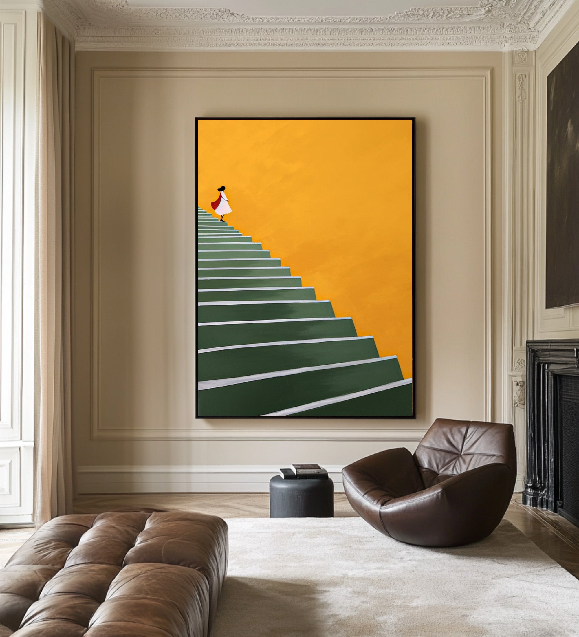 Large Contrasting Abstract Ladder Art | KeiraArt #CZ 012