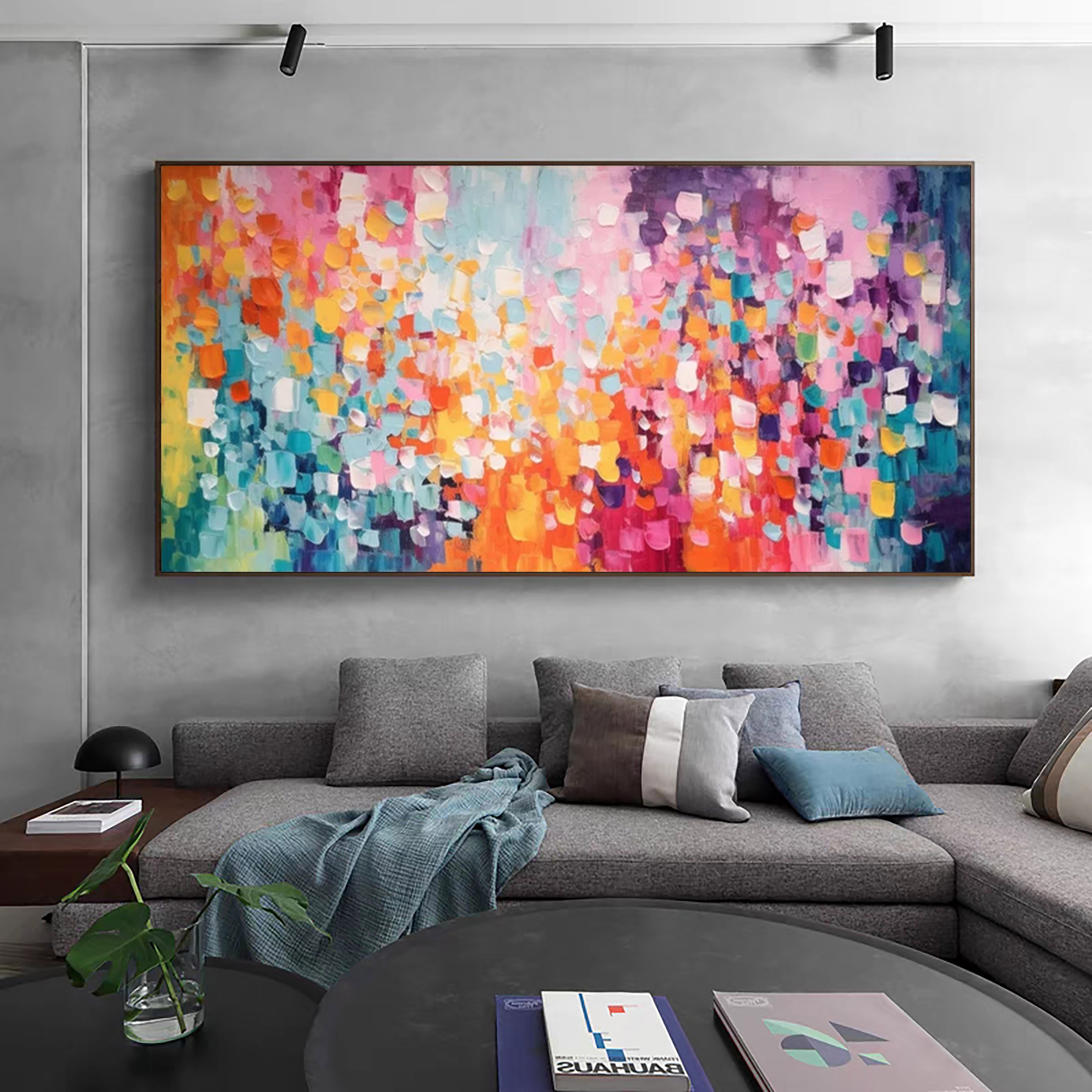 Cascade of Colors Large Modern Vibrant Abstract Artwork #MMA 172