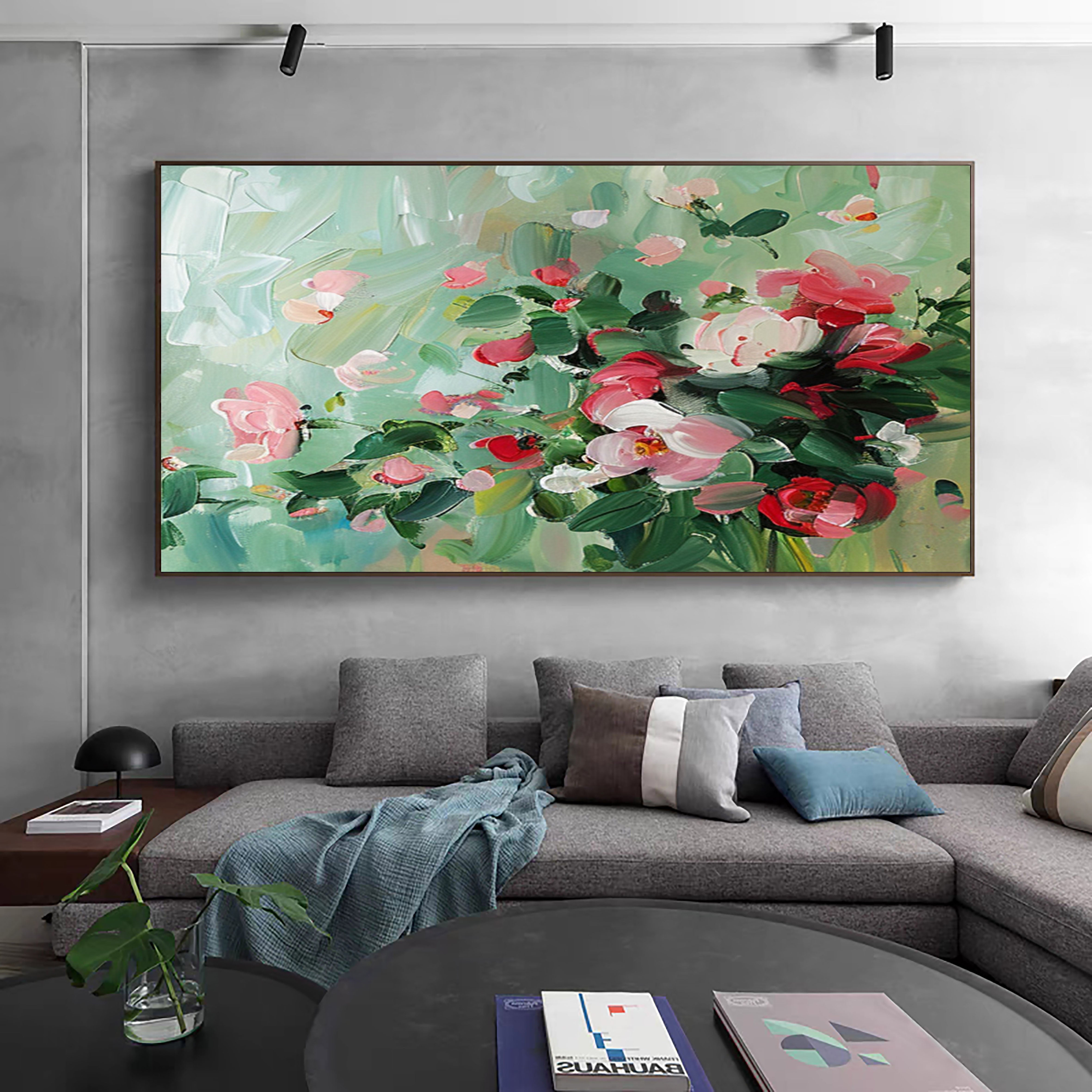 Botanical Beauty Canvas Print Colorful Abstract Floral Art #FT 007