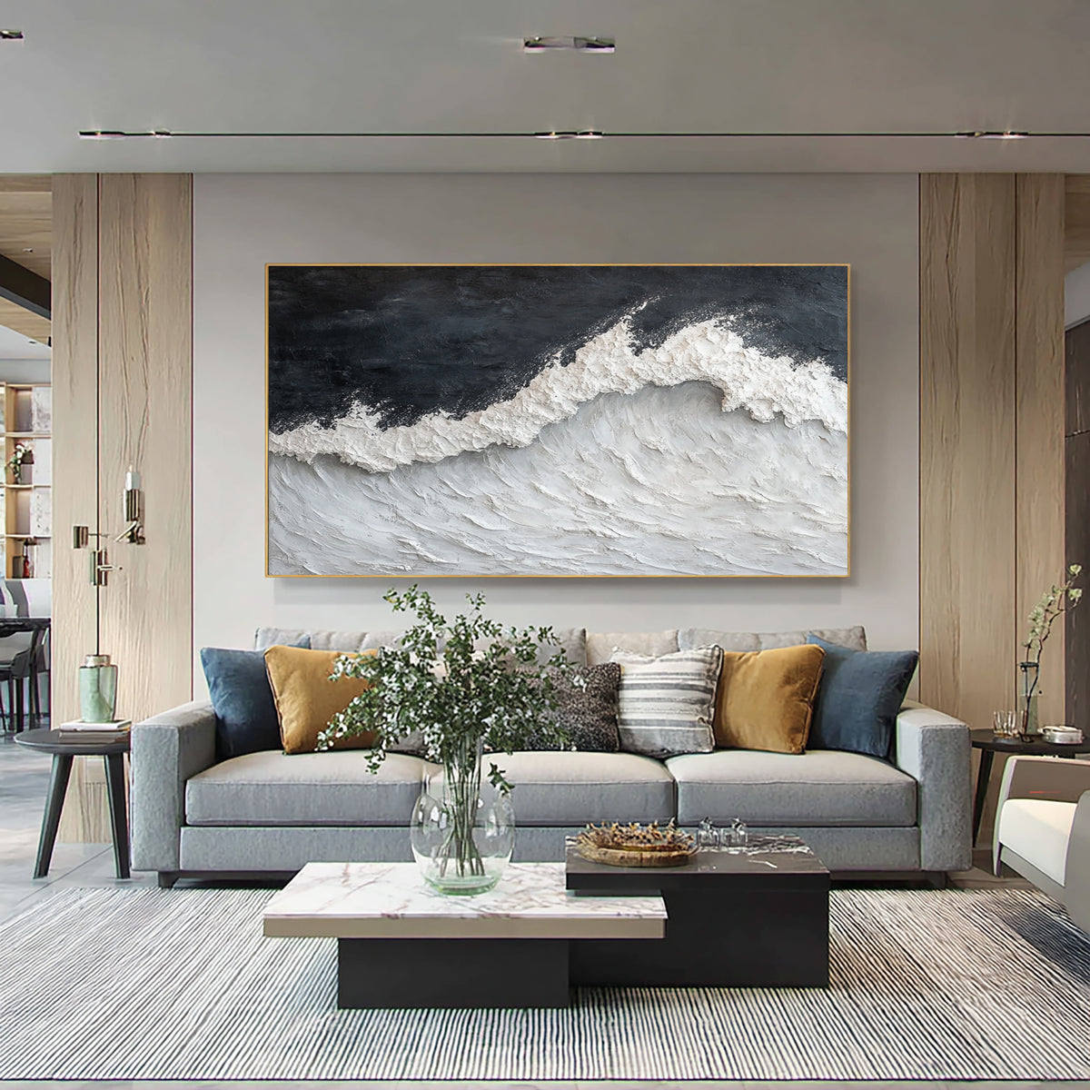 The Silent Wave Hand Painted Seascape Oil Painting Textured Ocean Wall Art Contemporary Artwork