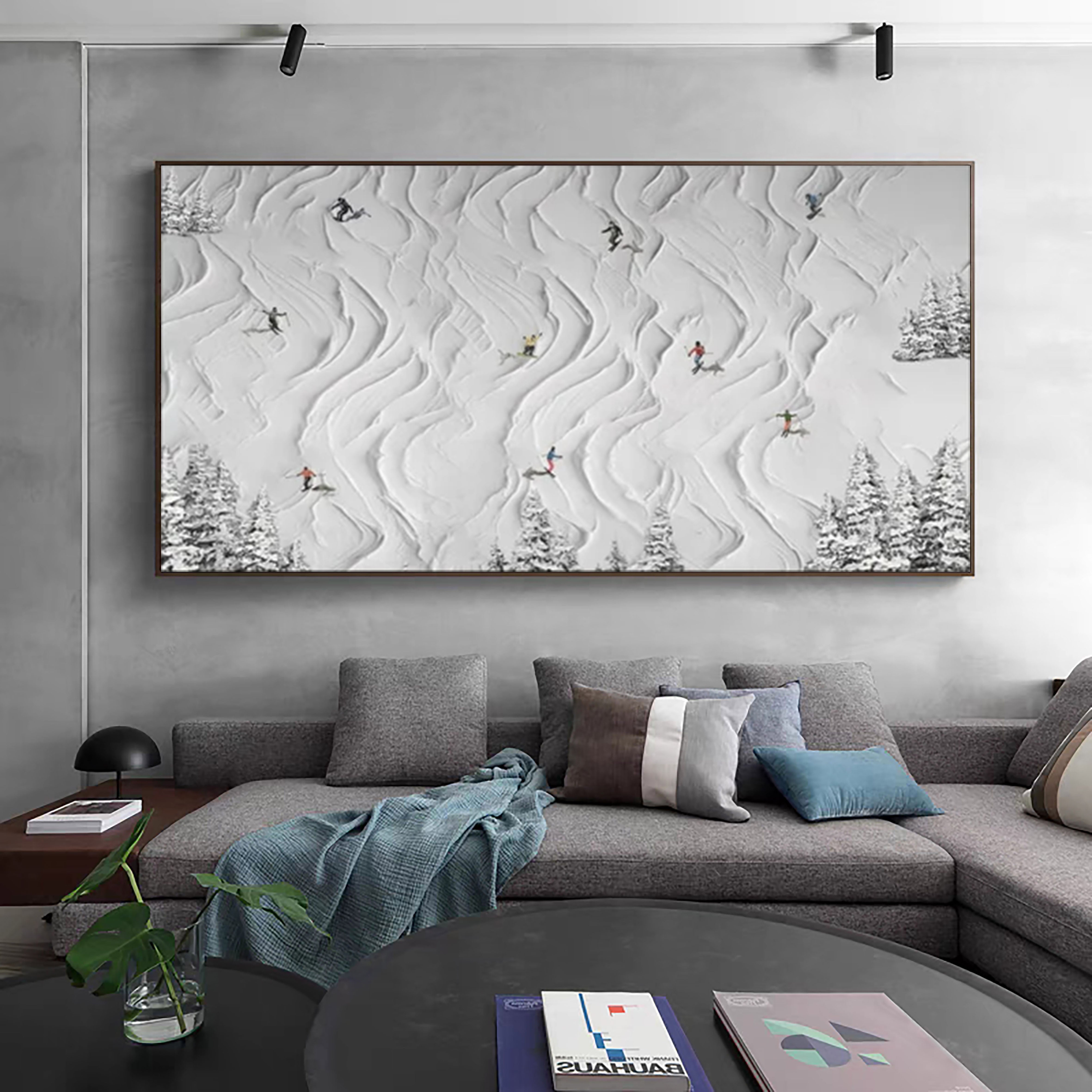 Winter Whisper White Textured Artwork of Snowy Landscape #ASP 010