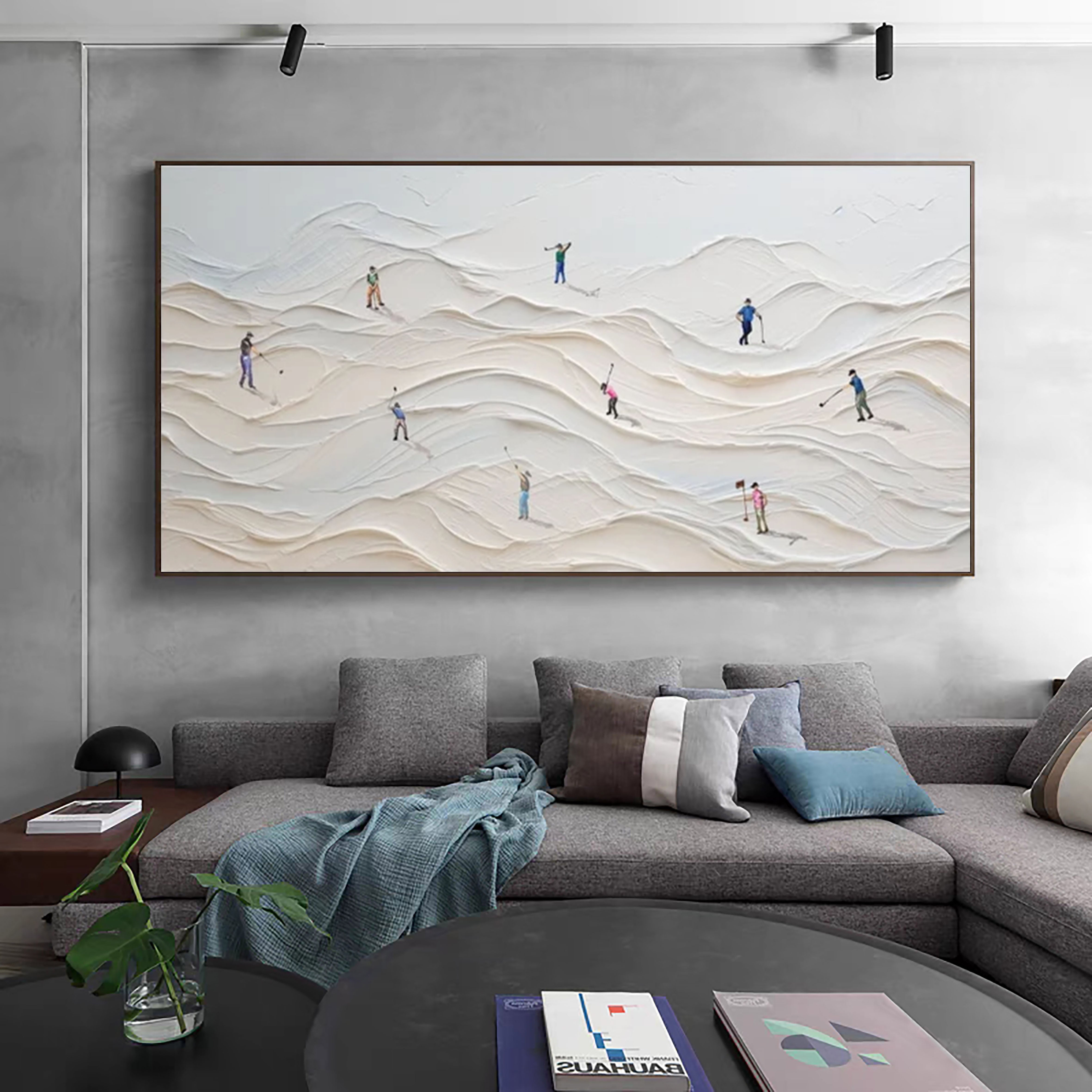 Dune Dance Modern Textured White Wall Art #ASP 009