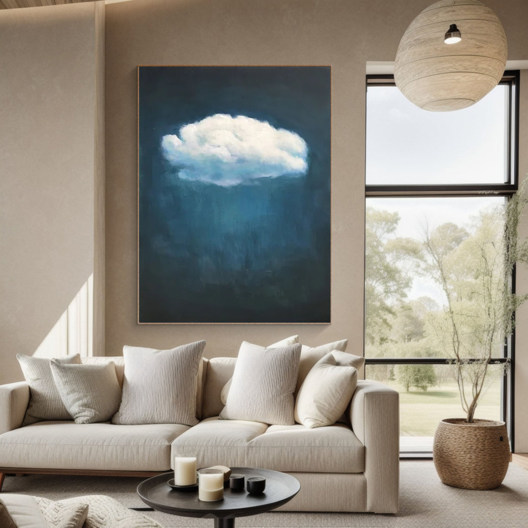 Celestial Serenity Large Abstract Cloud Painting #OS 070