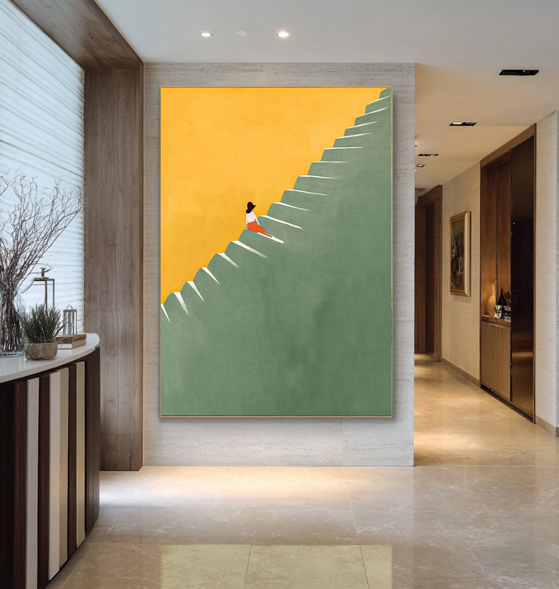 Large Contrasting Abstract Ladder Art | KeiraArt #CZ 010