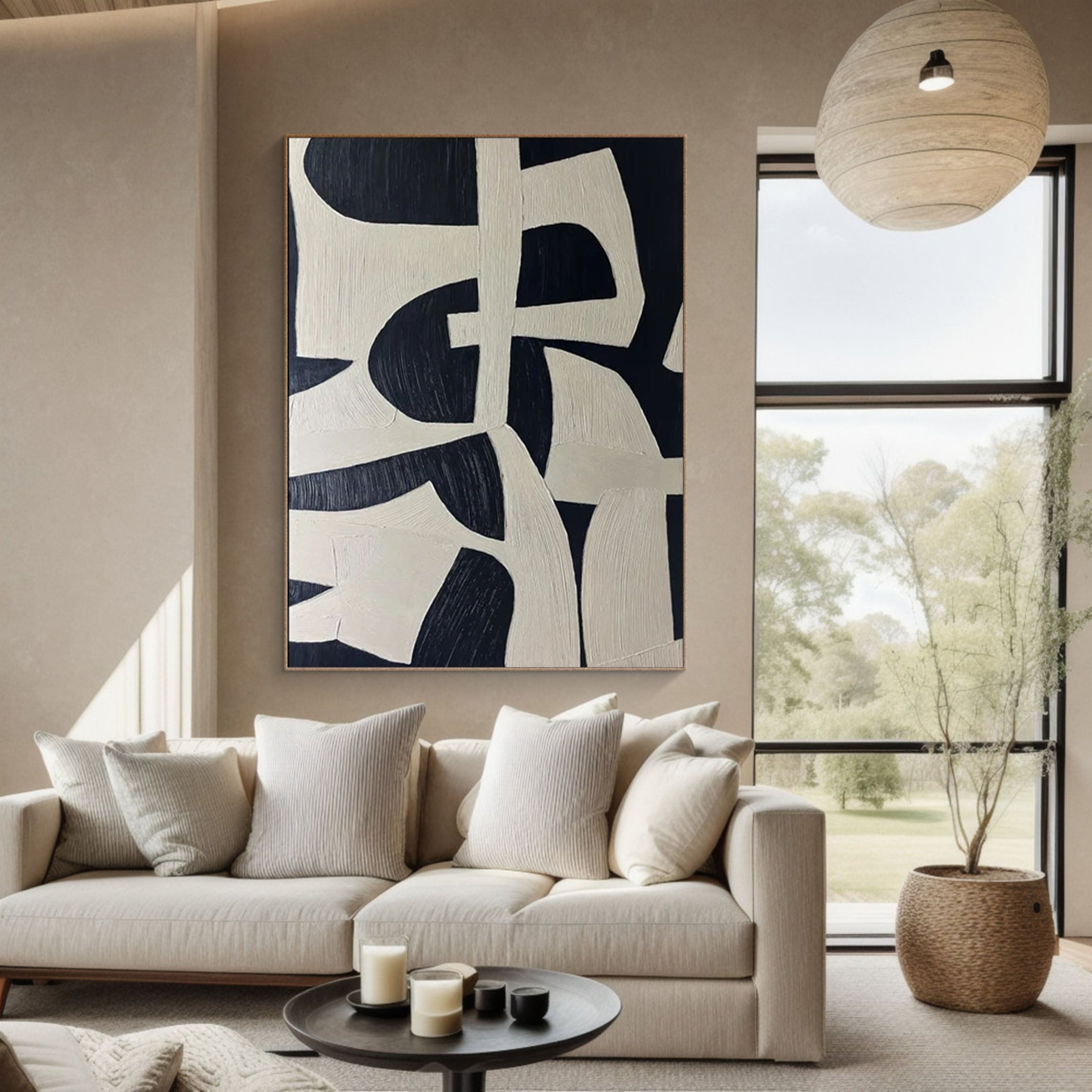 Abstract Neutral Canvas Wabi Sabi Art Soft Tones for Contemporary Spaces #MMA 176