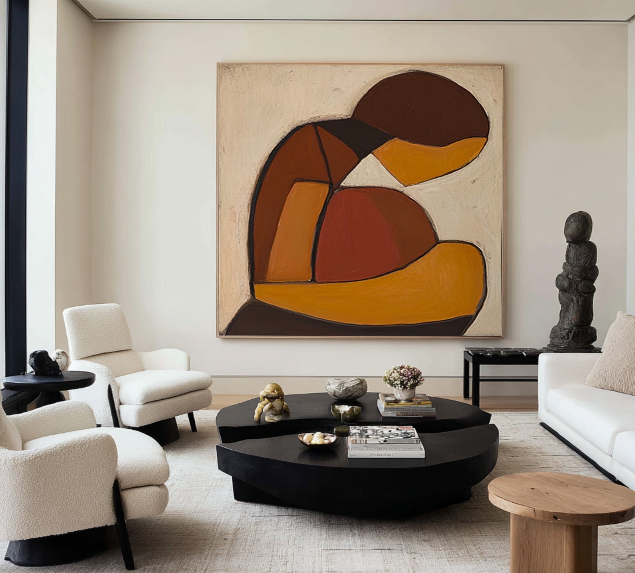 Modern Figurative Oil Painting in Earth Colors #CZ 031