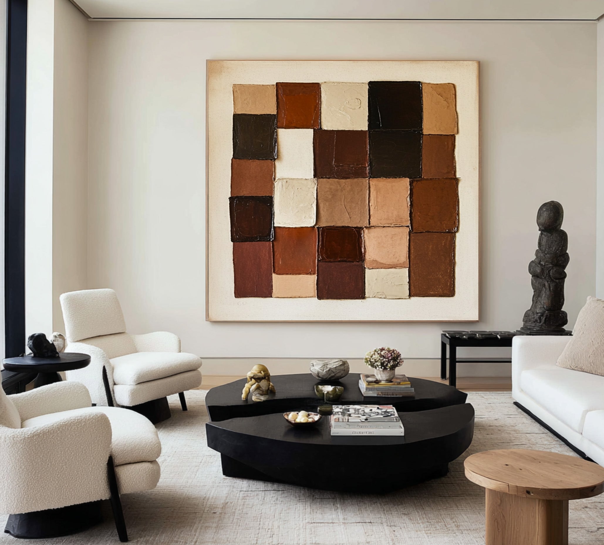 Large Abstract Earth Tone Blocks | KeiraArt #CZ 011