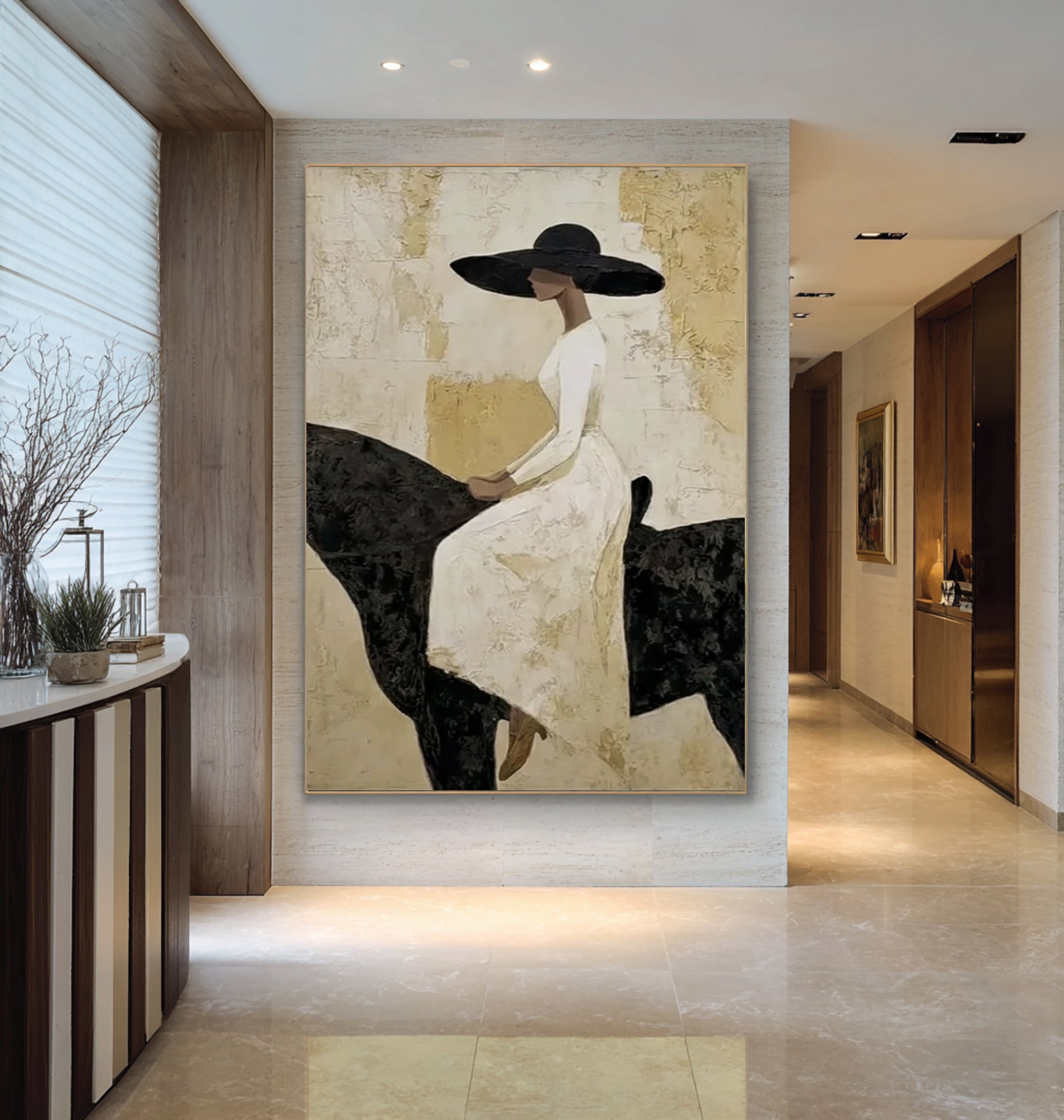 Modern Elegant Cowgirl Horsewoman Canvas Art Contemporary Figurative Painting
