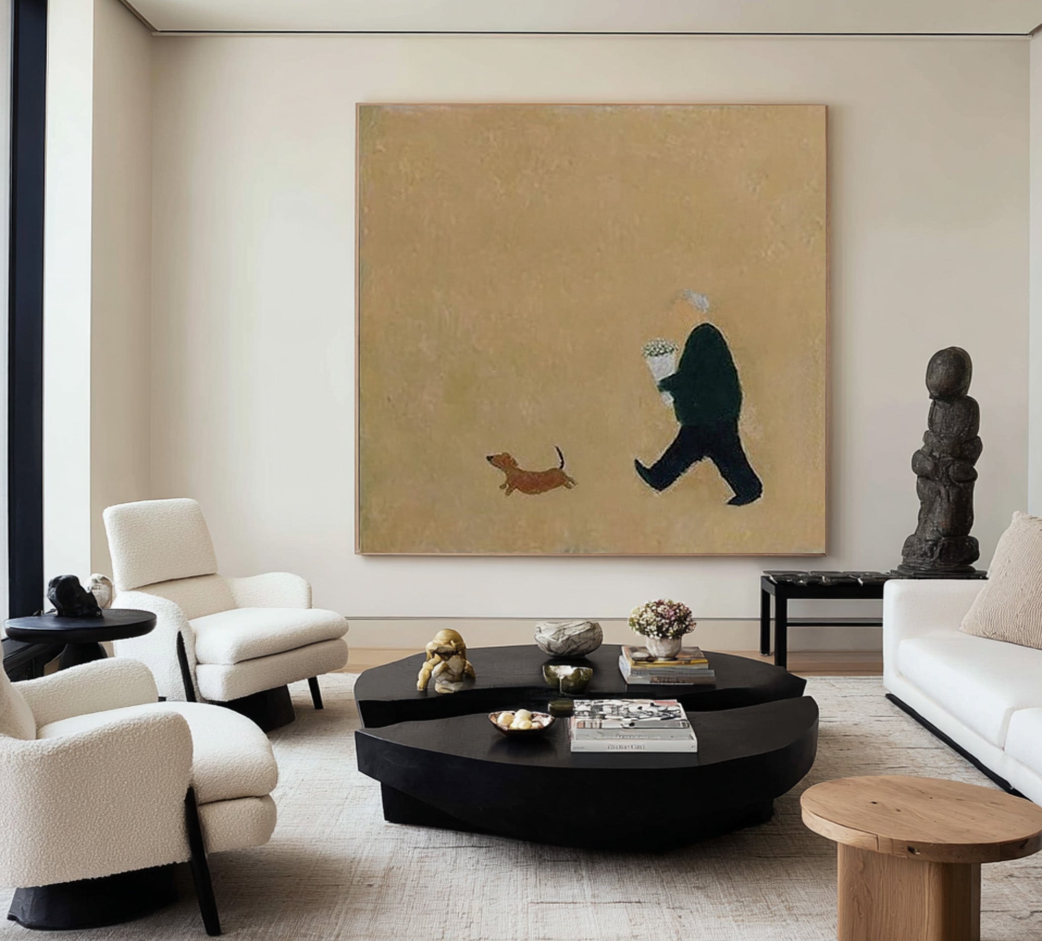 Dog Walk Large Figure Canvas | KeiraArt #CZ 022