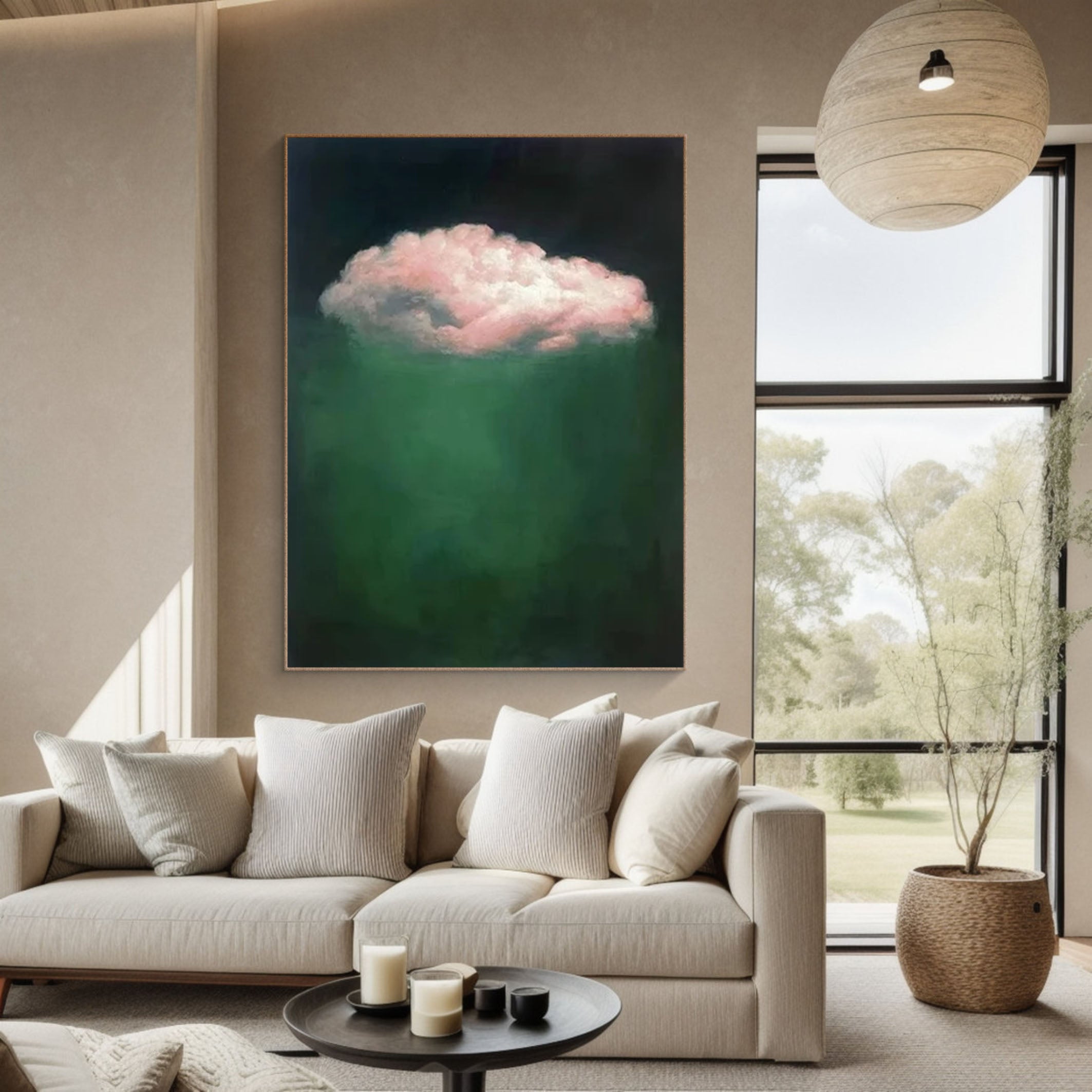 Celestial Serenity Large Abstract Cloud Painting #OS 071