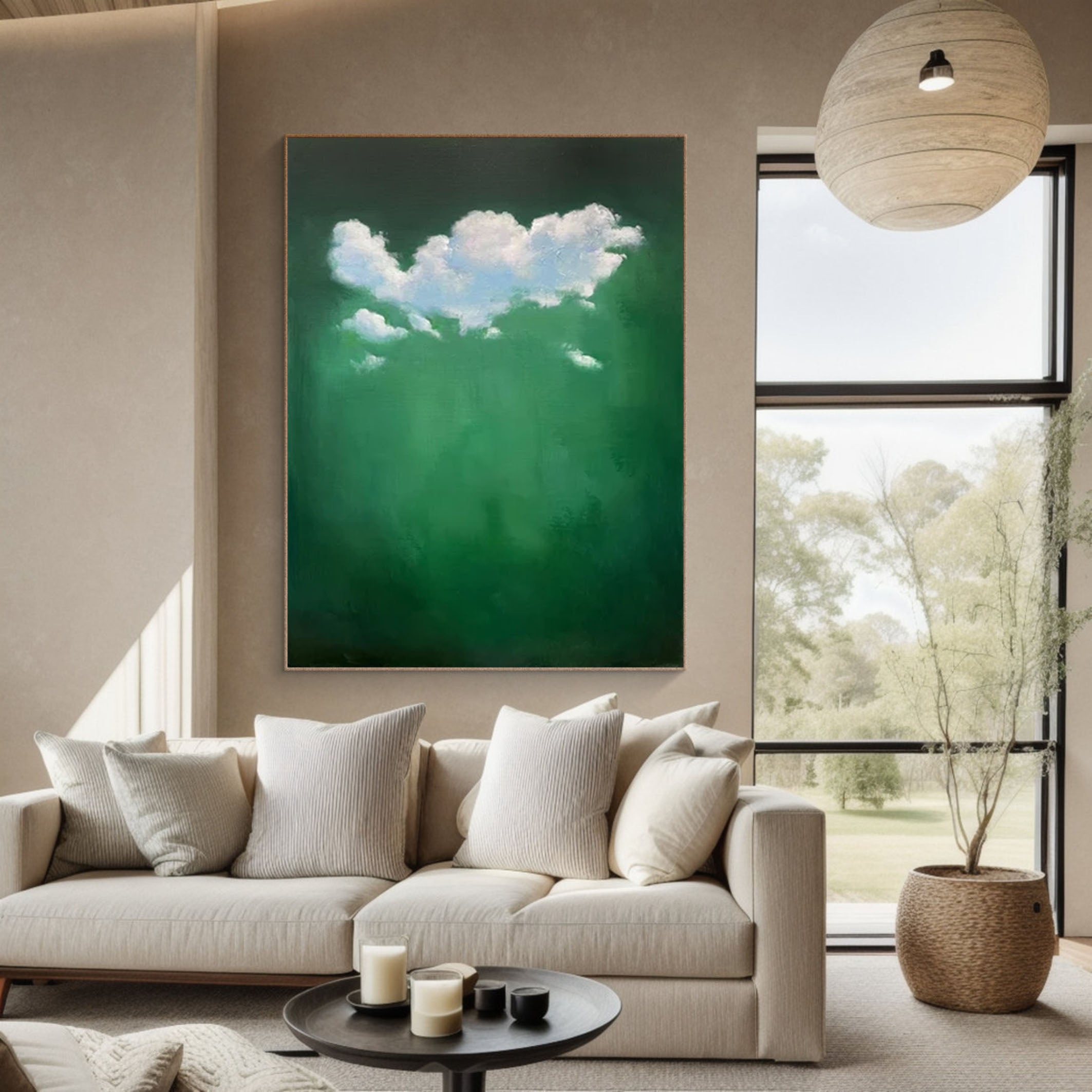 Celestial Serenity Large Abstract Cloud Painting #OS 066