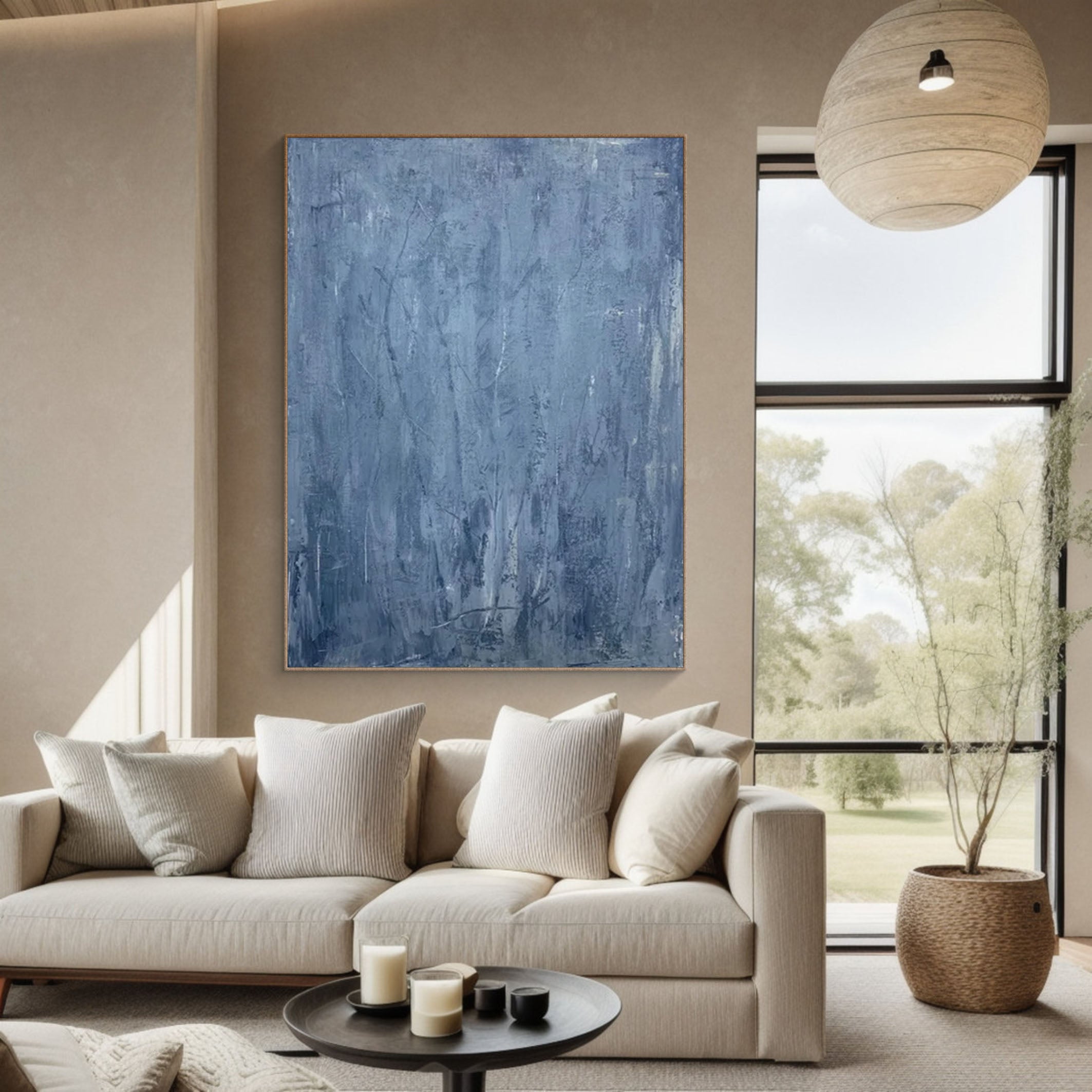 Handcrafted Neutral Abstract Painting Minimalist Decor #MMA 179