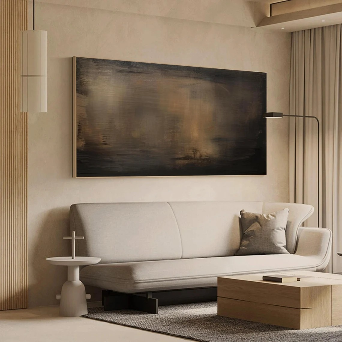 Dark Abstract Canvas Moody Minimalist Wall Art for Home Decor #AP 088