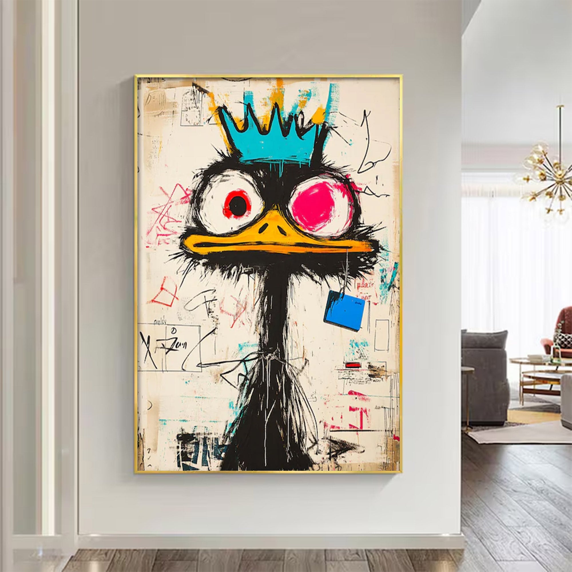 Large Abstract Ostrich Art | KeiraArt #AG 138