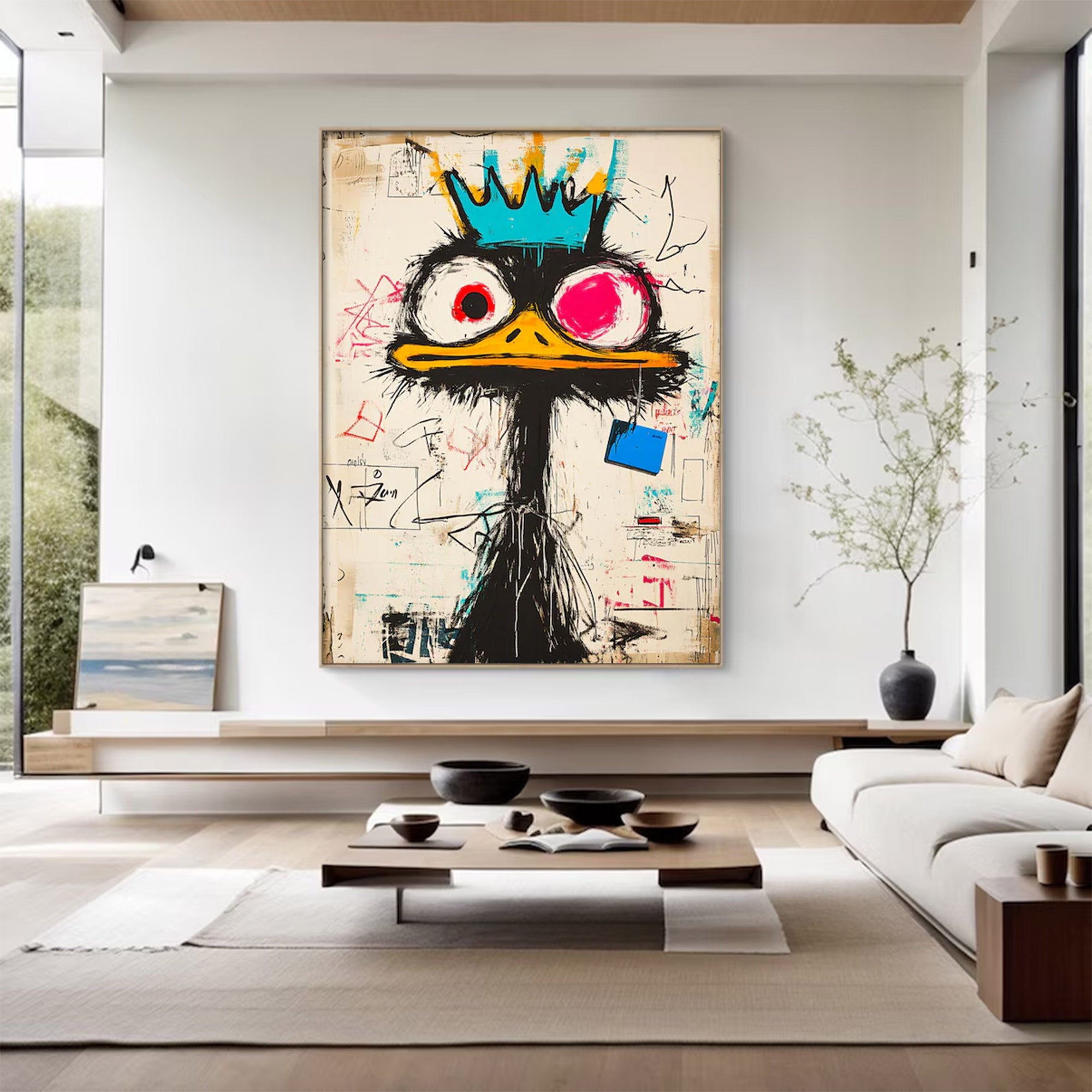 Large Abstract Ostrich Art | KeiraArt #AG 138
