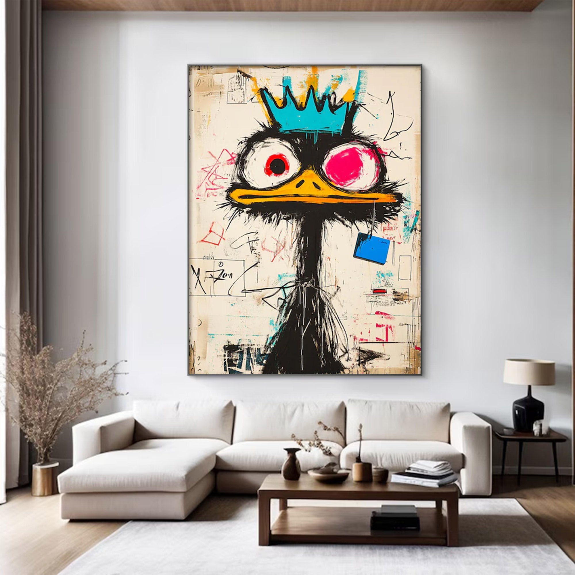 Large Abstract Ostrich Art | KeiraArt #AG 138
