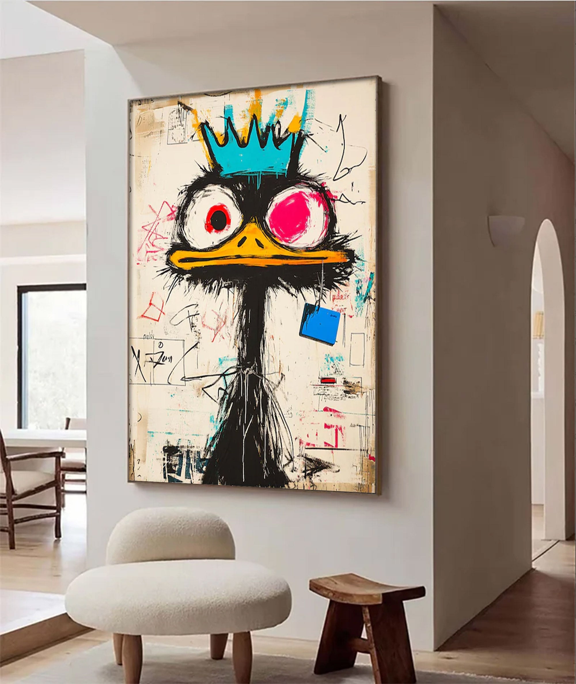 Large Abstract Ostrich Art | KeiraArt #AG 138