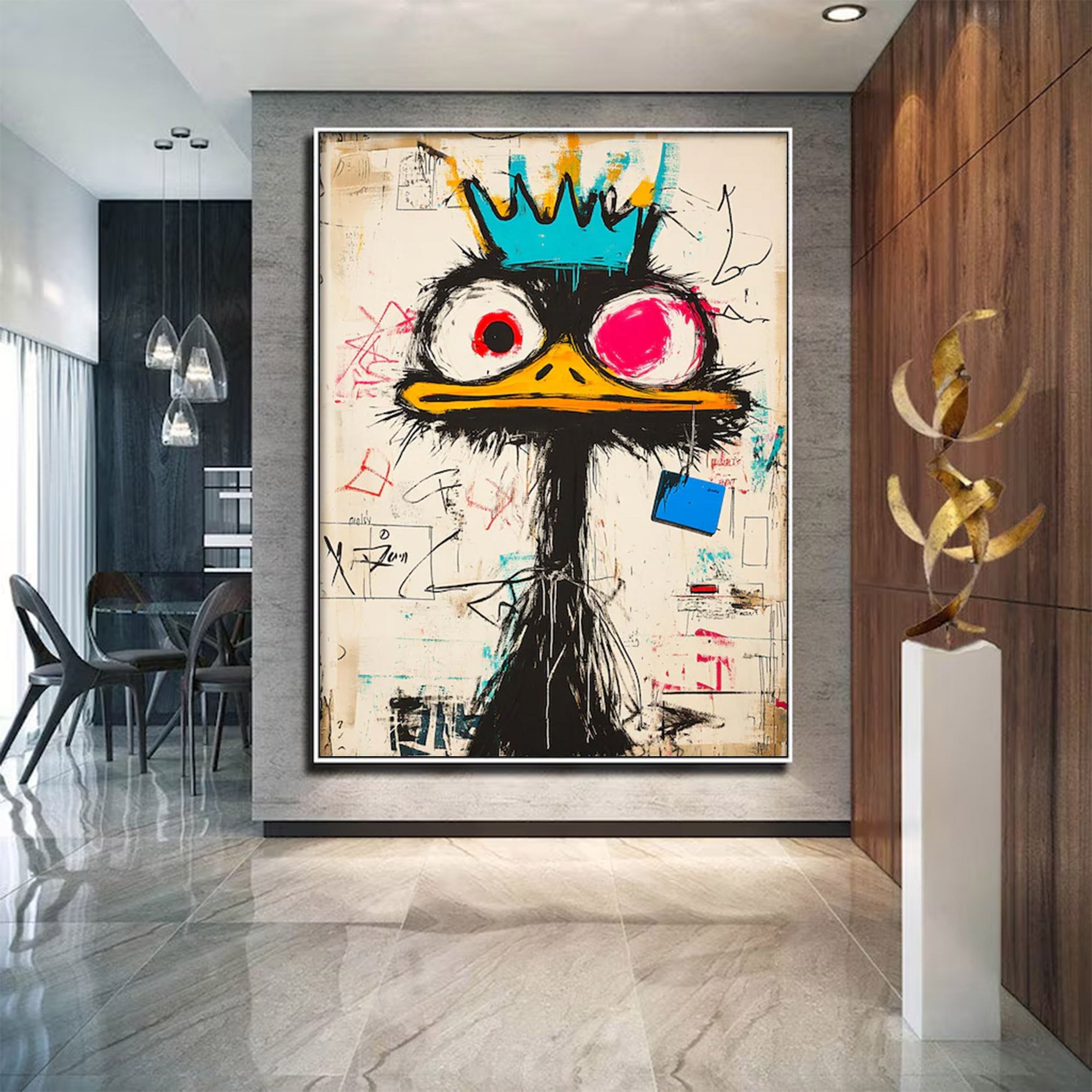 Large Abstract Ostrich Art | KeiraArt #AG 138