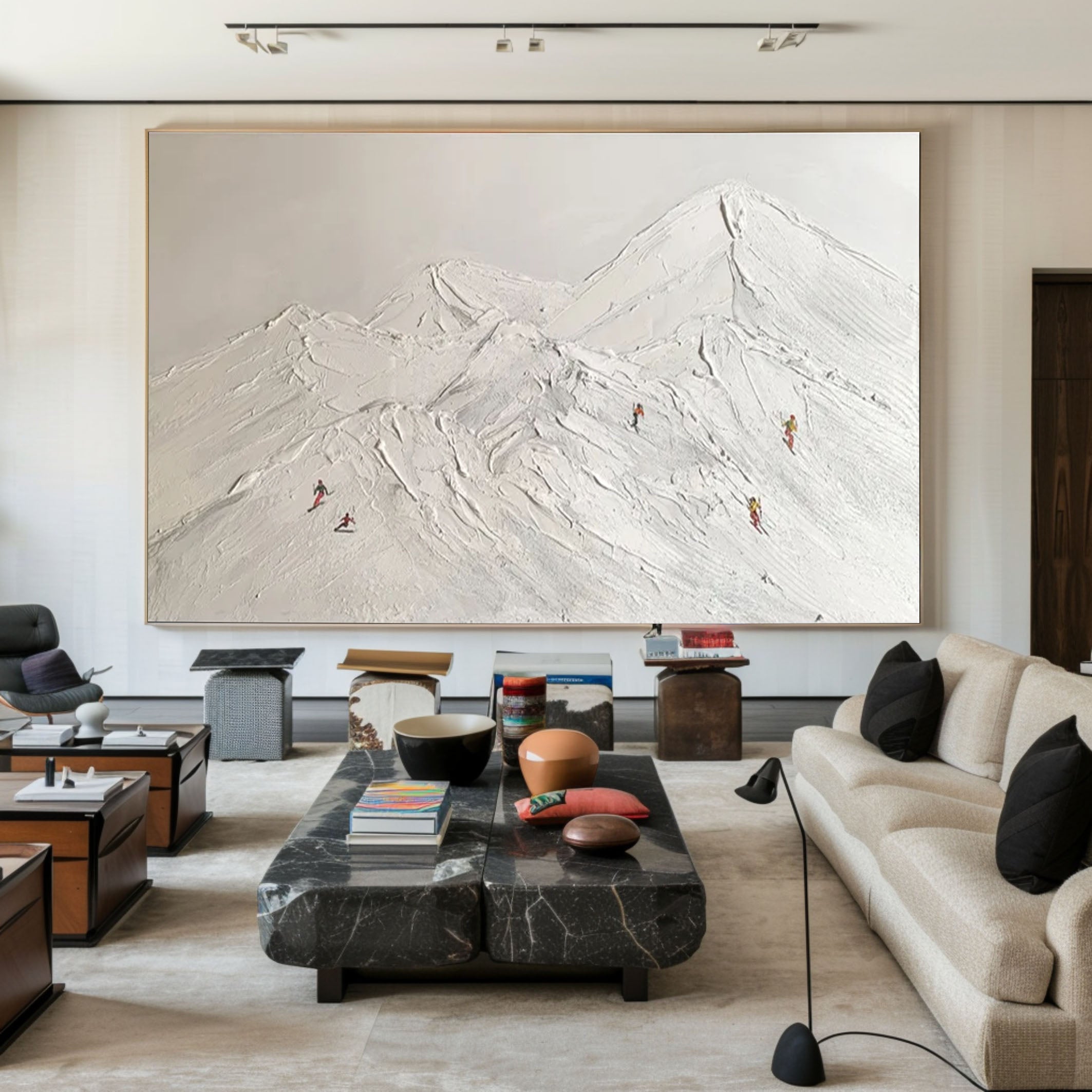 Minimalist Mountain Landscape Modern Ski Art for Home Decor #ASP 004