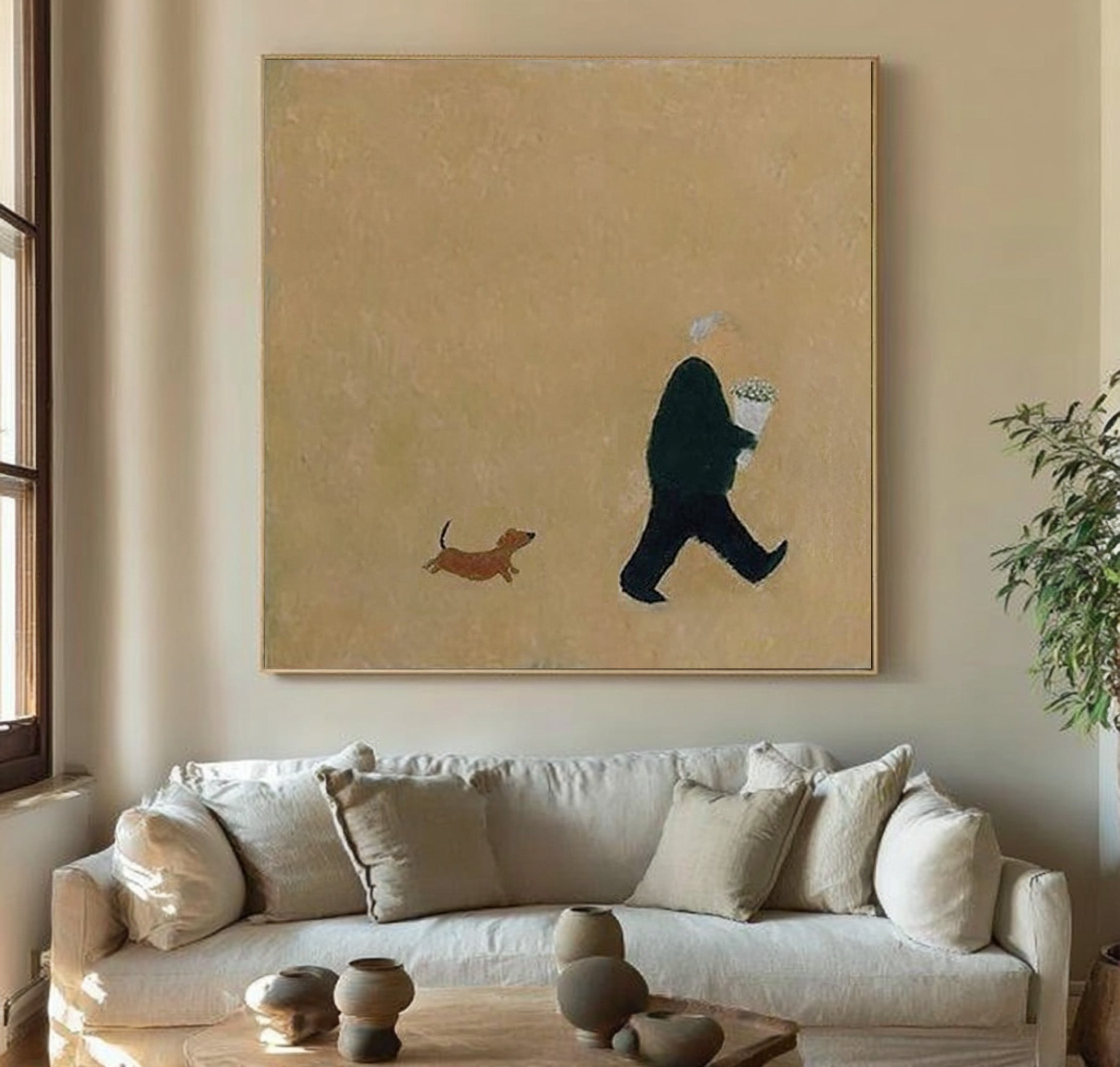 Simple Large Beige Art | KeiraArt #CZ 023