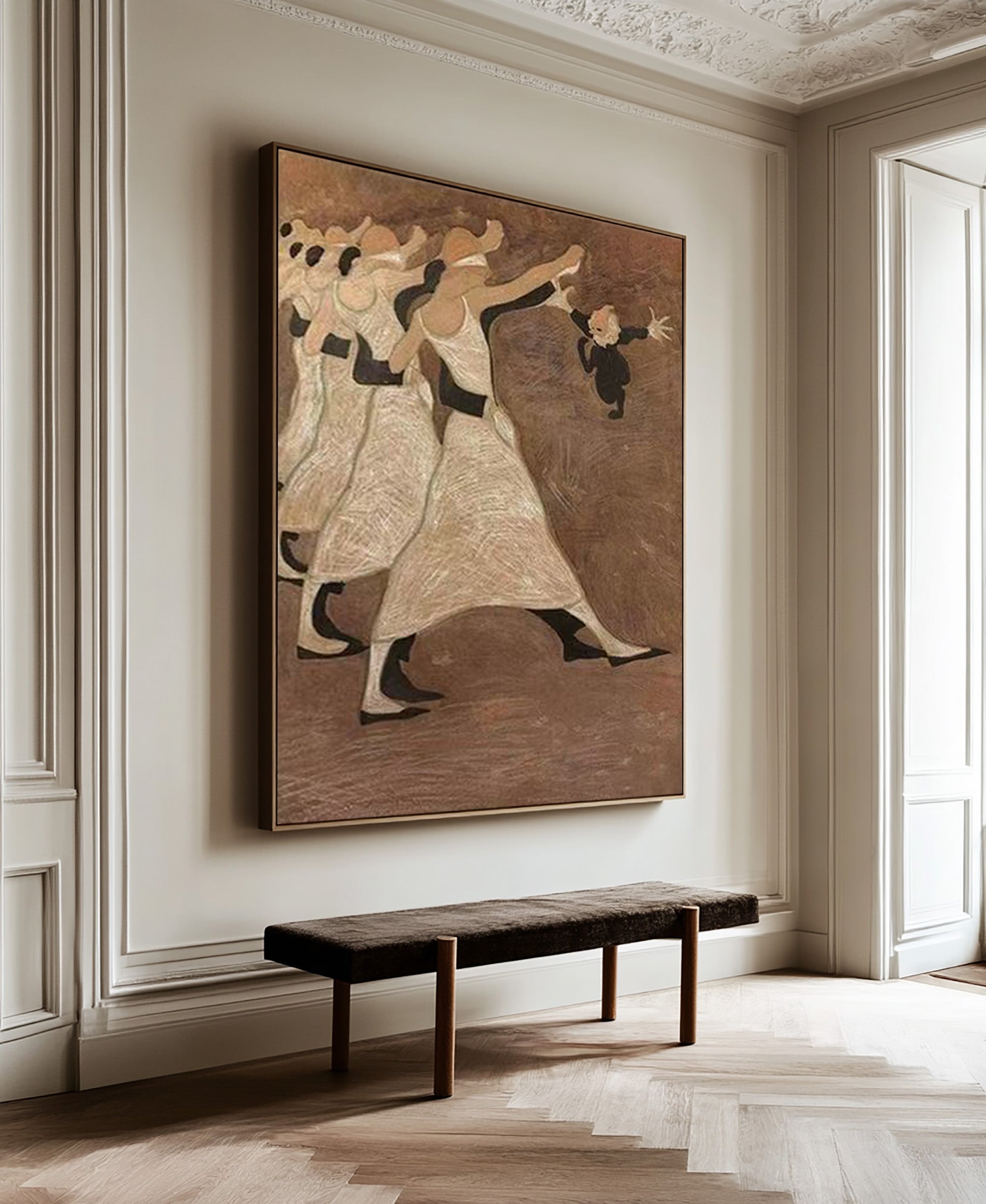 Stylized Figure Painting Vintage Inspired Wall Art #AG 090