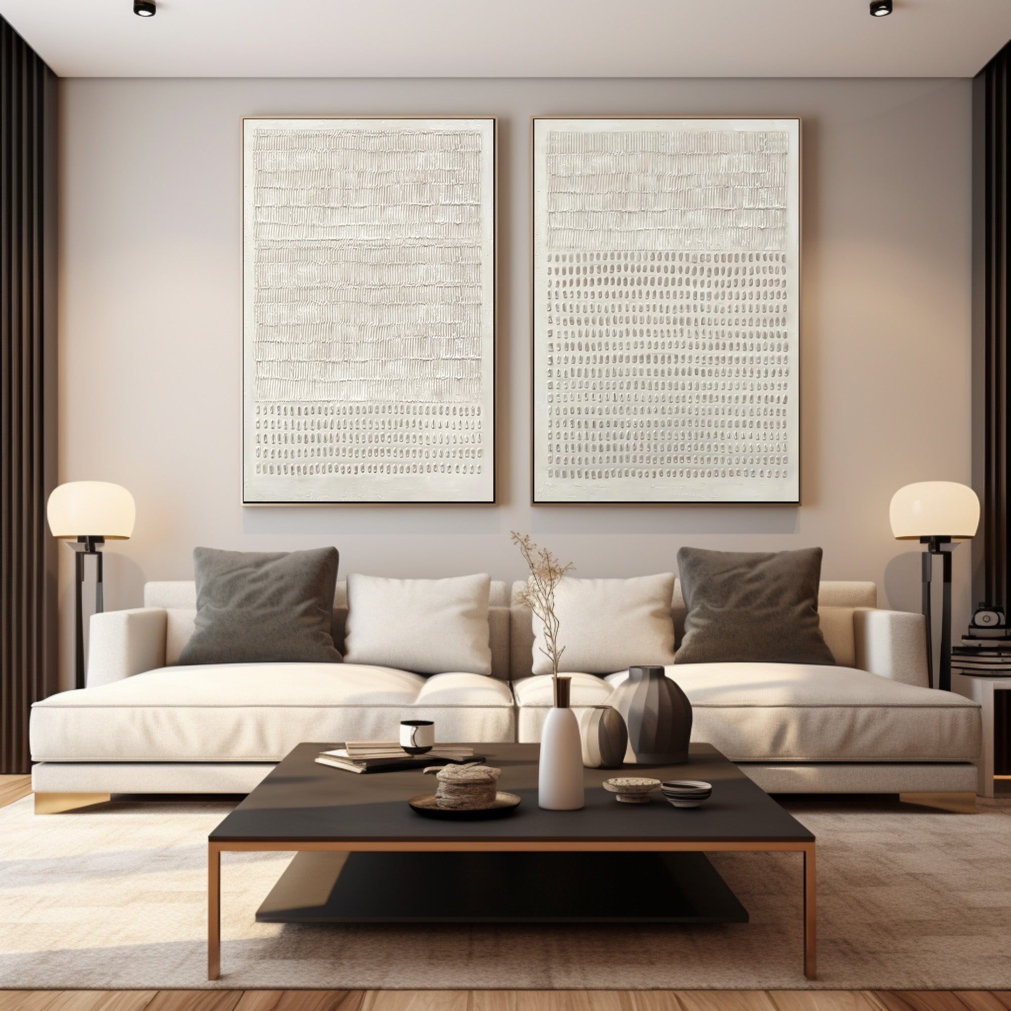Abstract Minimalist Wall Decor Duo Living Room Set Of 2 #AG 034