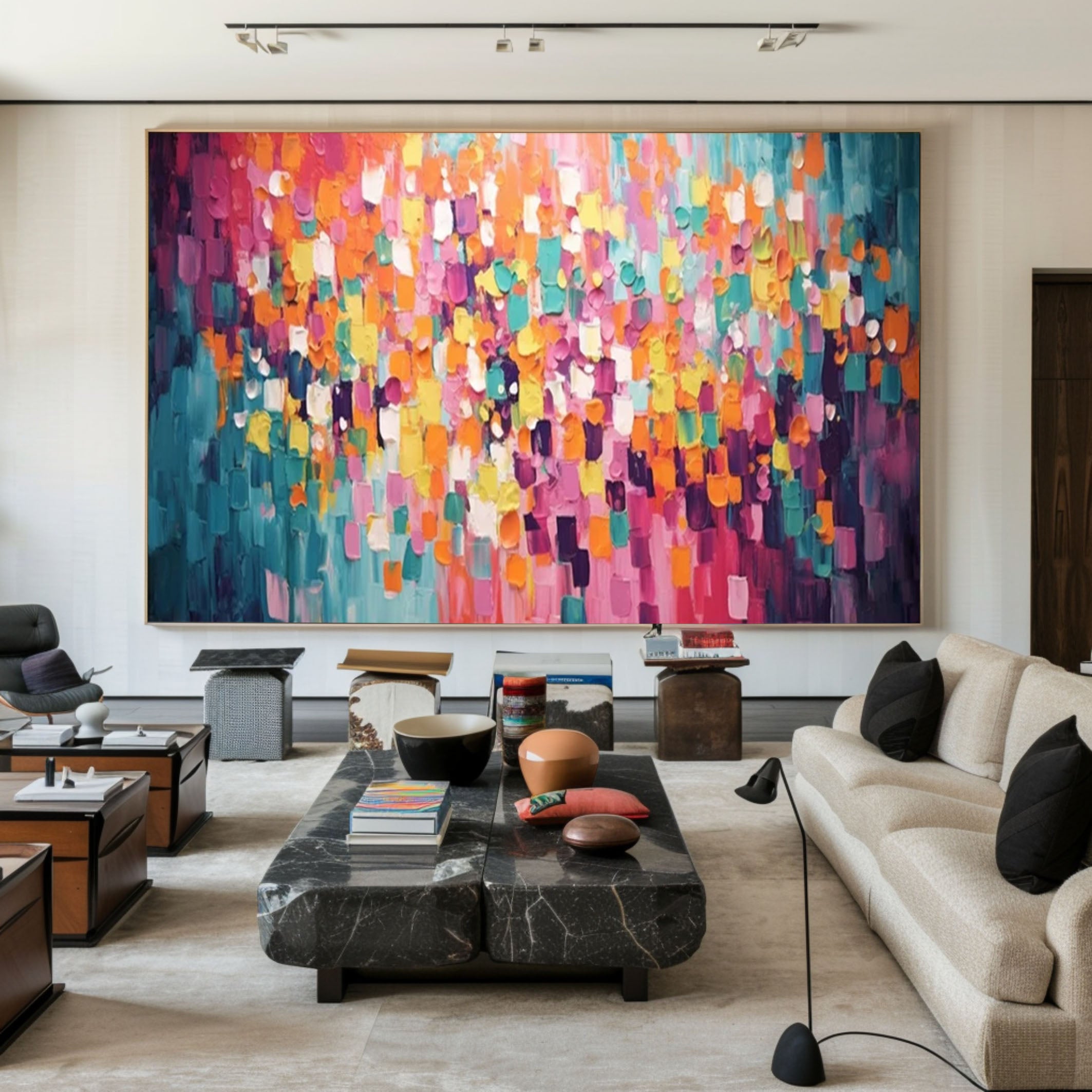 Cascade of Colors Large Modern Vibrant Abstract Artwork #MMA 173