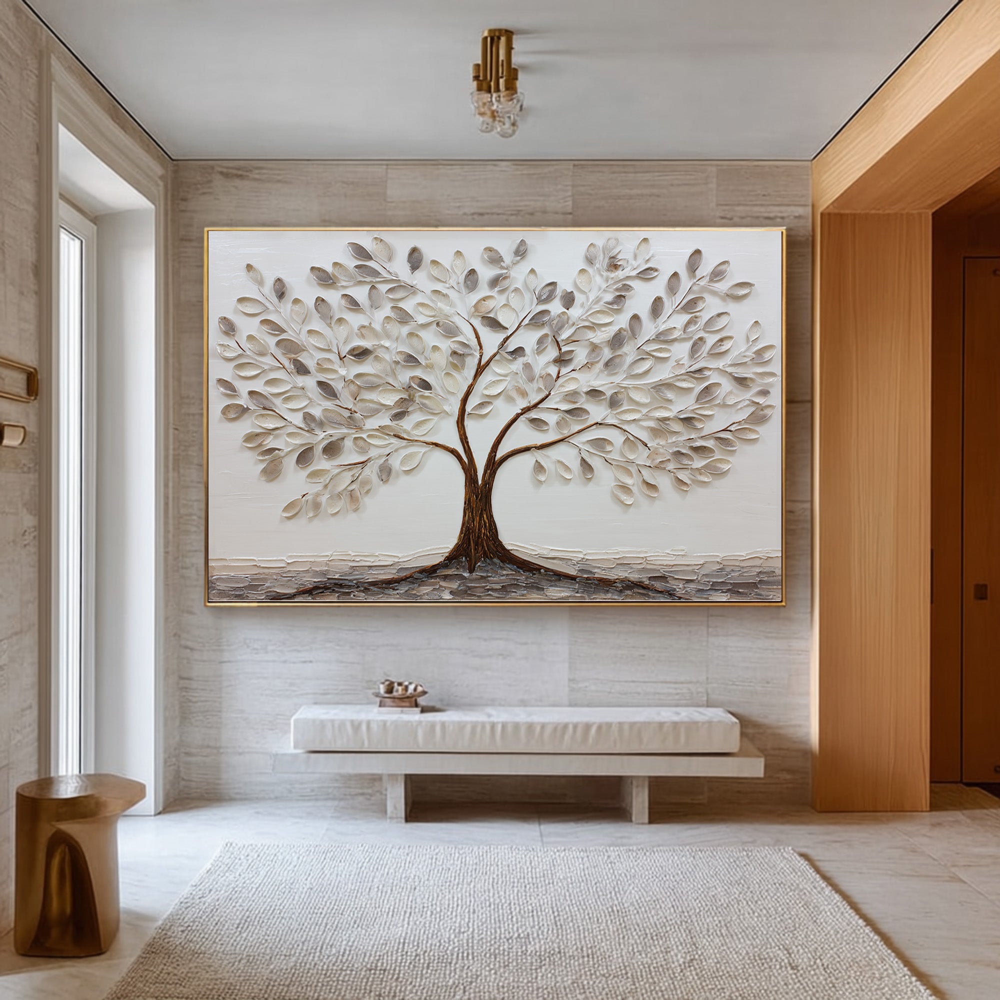 Wabi Sabi Tree Oil Painting for Living Room #CZ 027